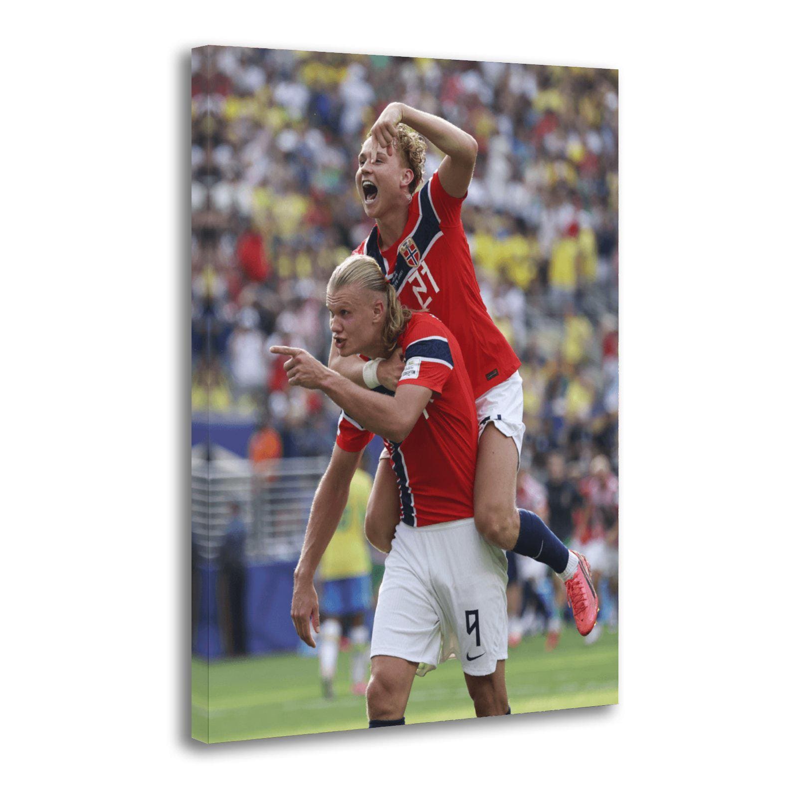Erling Haaland Pointing Celebration Norway National Team Painting On Canvas Wall Art Poster Picture Print Living Room Walls Decor Home