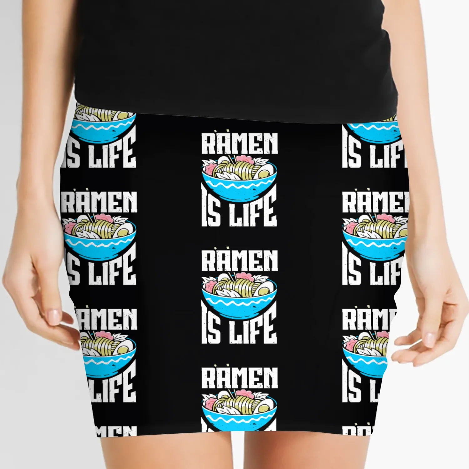 Ramen Is Life Anime Japanese Noodle Soup Women's Mini Skirts