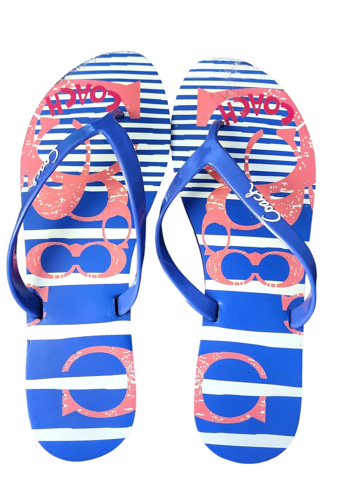 Coach Kali Jelly/Popular Nautical Striped Size 10B Flip Flops