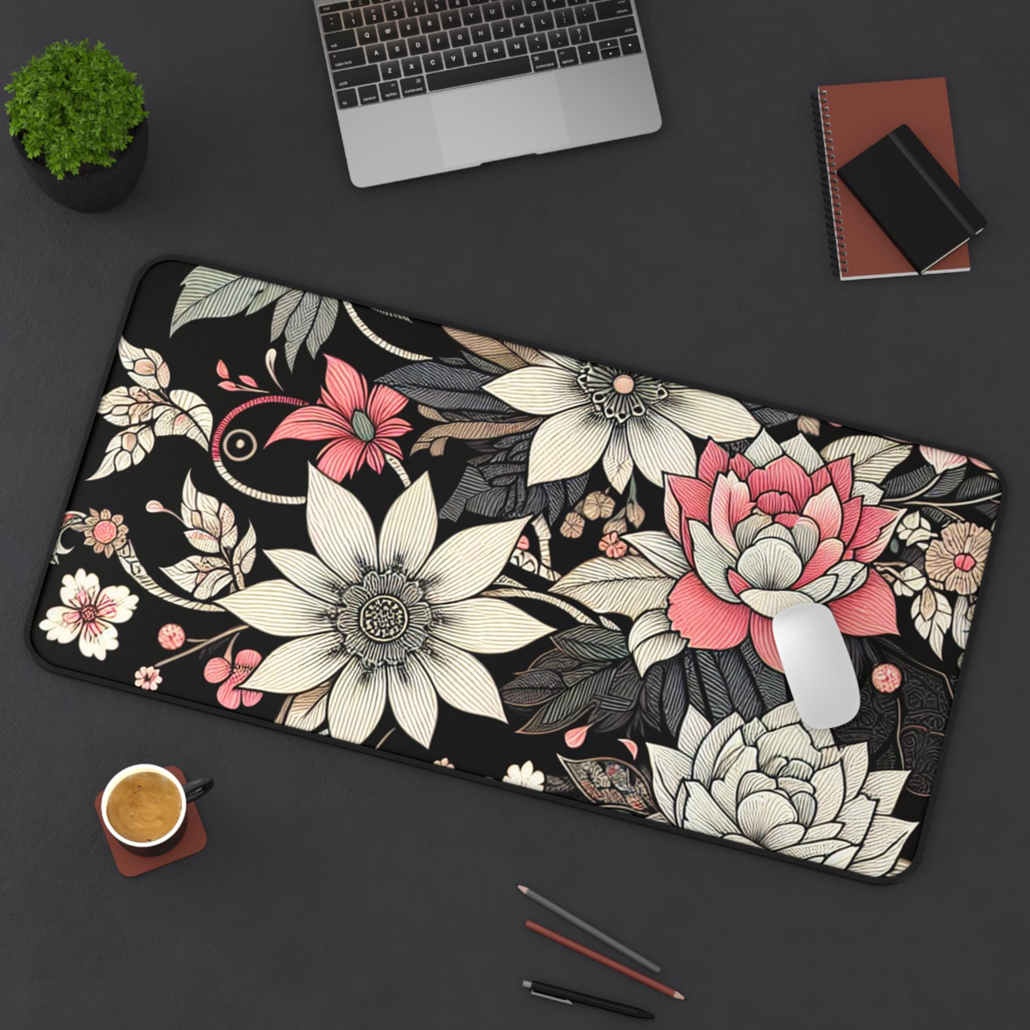 Floral Mouse Pad with Elegant Design for Desk