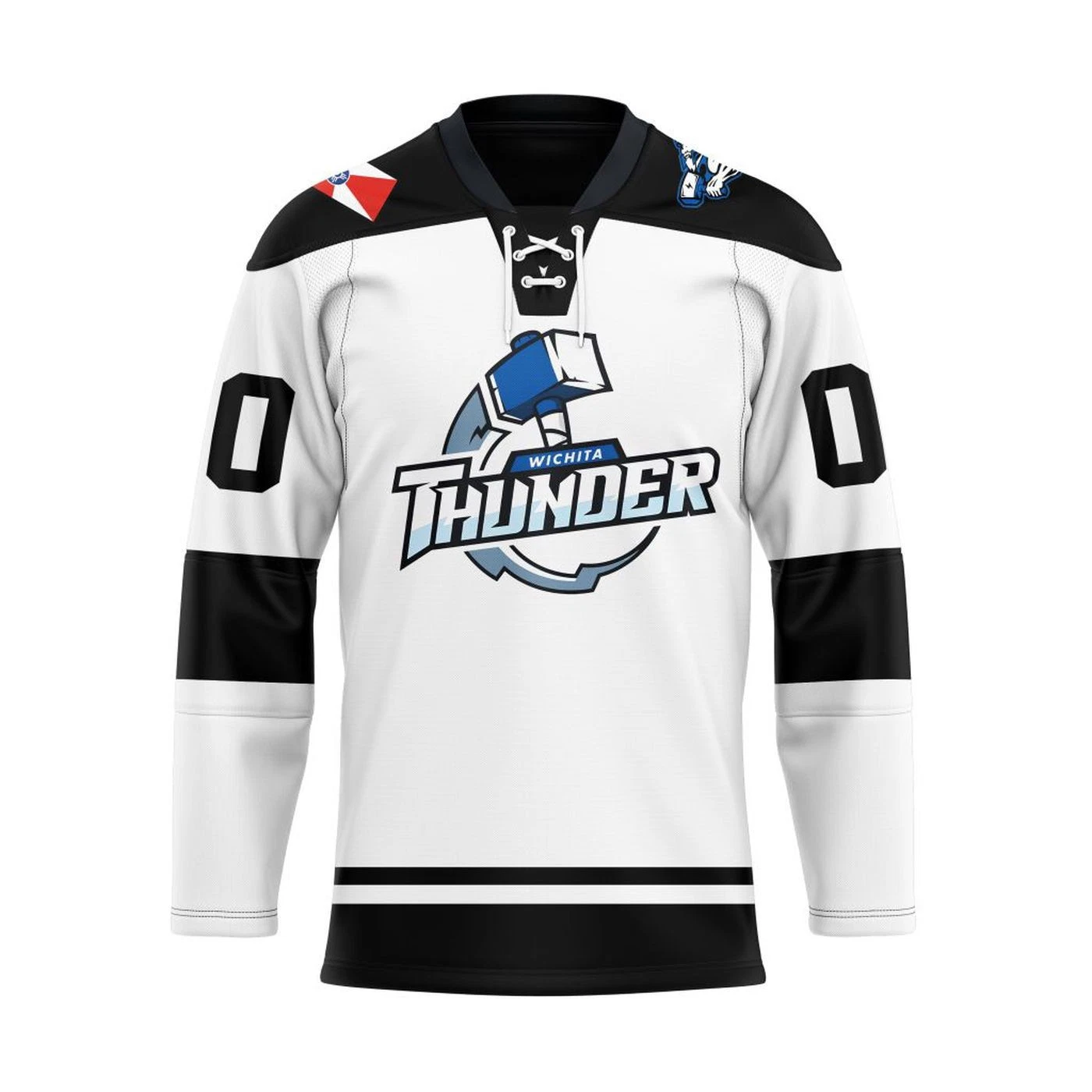 Personalized Wichita Thunder White Lace Hockey Shirt Men's Fan Gear Xmas Gift