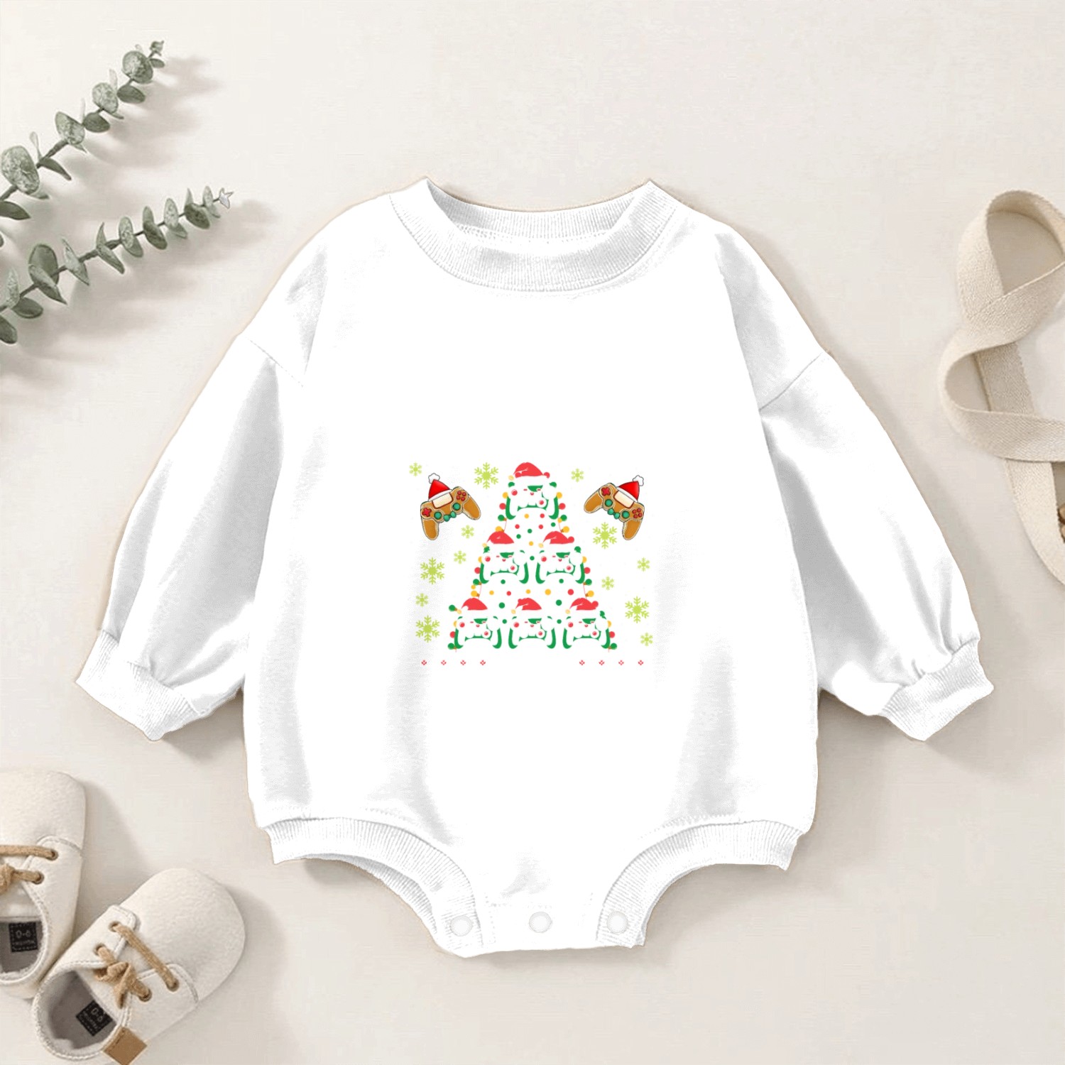Gaming All the Way It's Christmas Day! Santa Baby Romper Sweatshirts