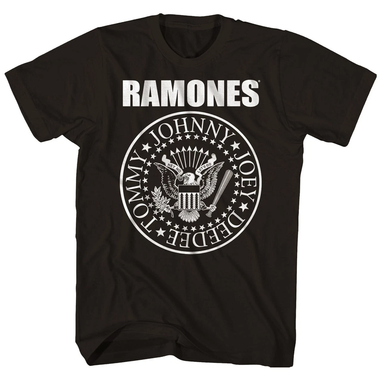 Ramones Seal Logo Mens T-Shirt Rock Band Tee Black
