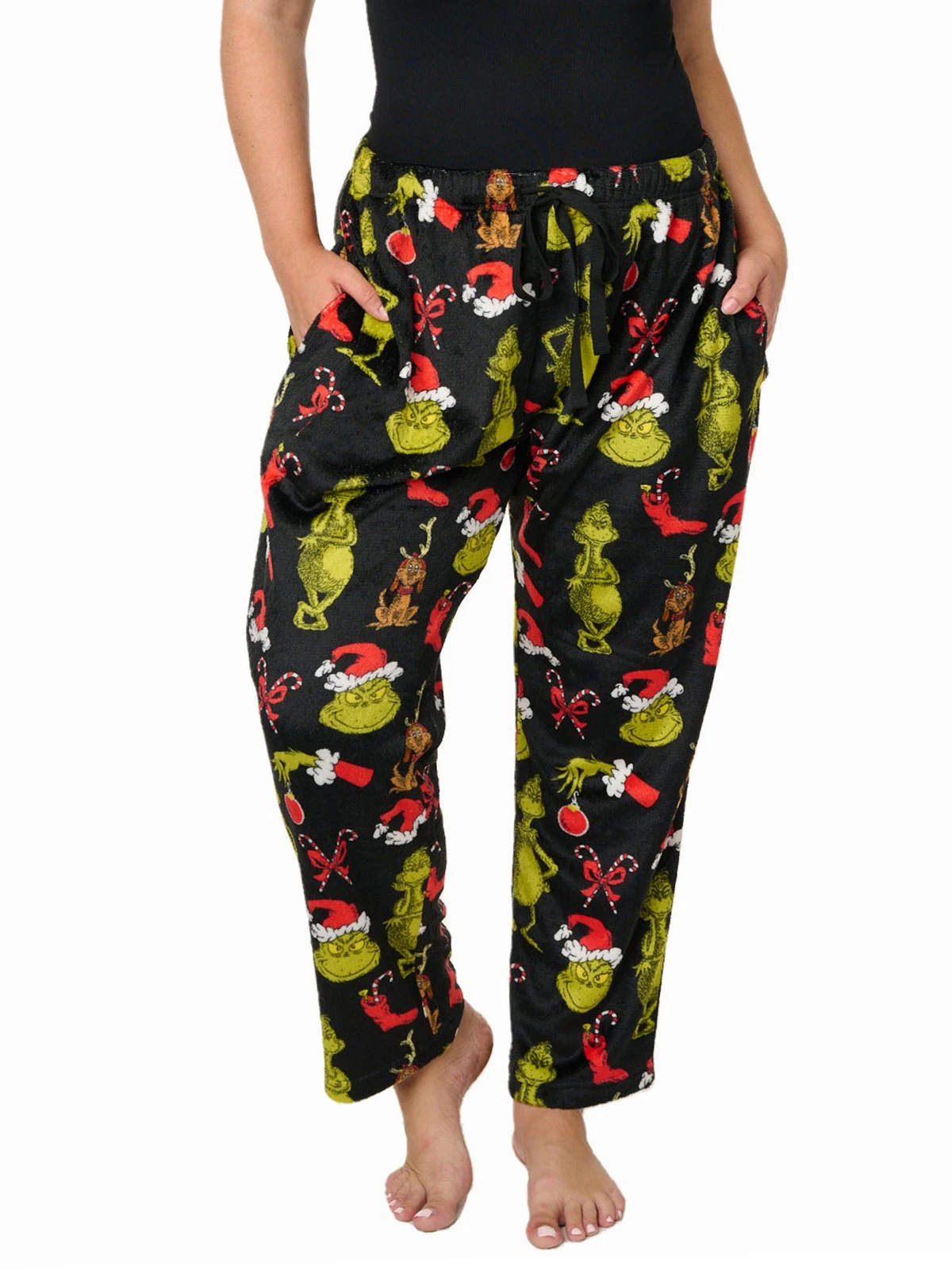 Women's Plush Christmas Print Lounge Pajama Pants