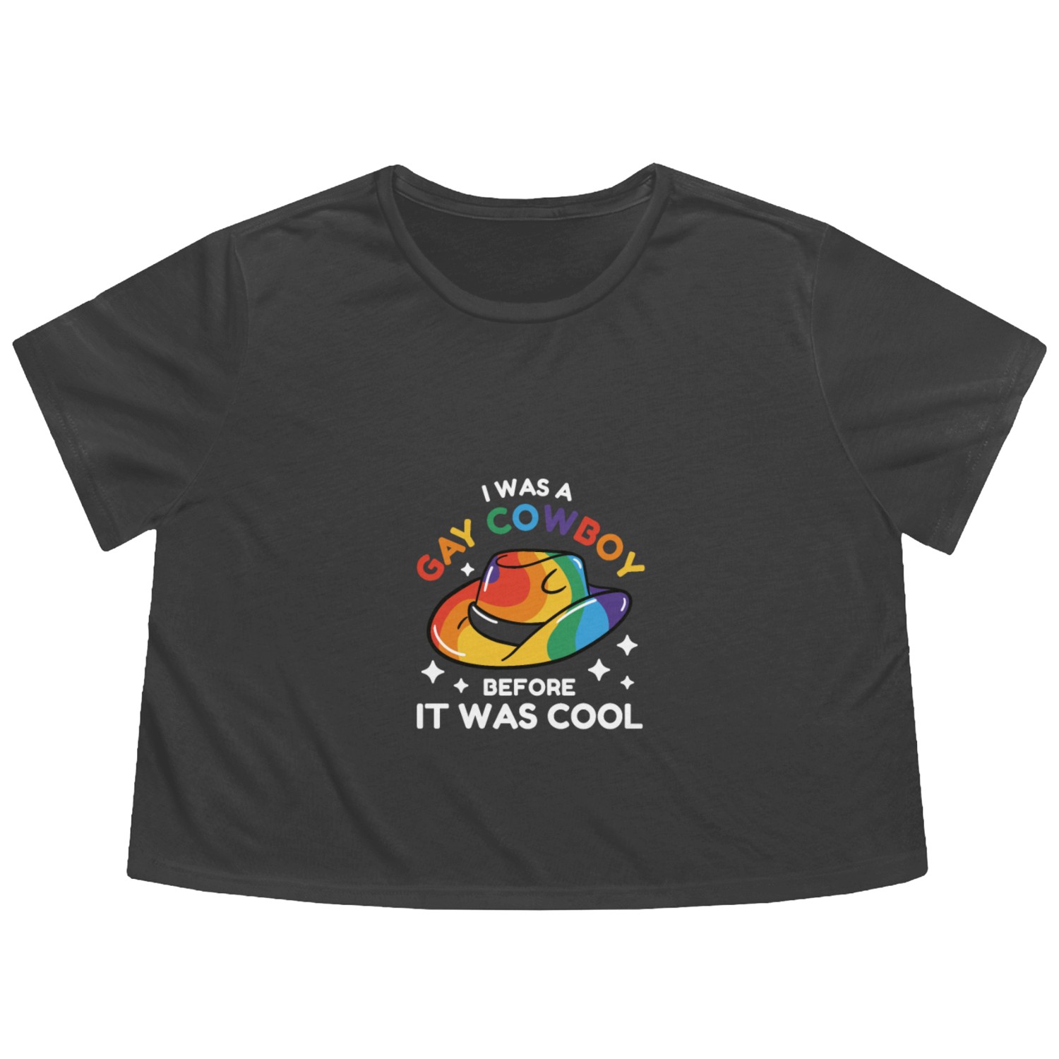 Cowboy Barn Bull Rider Rodeo Country Western Movie Flowy Cropped Tees