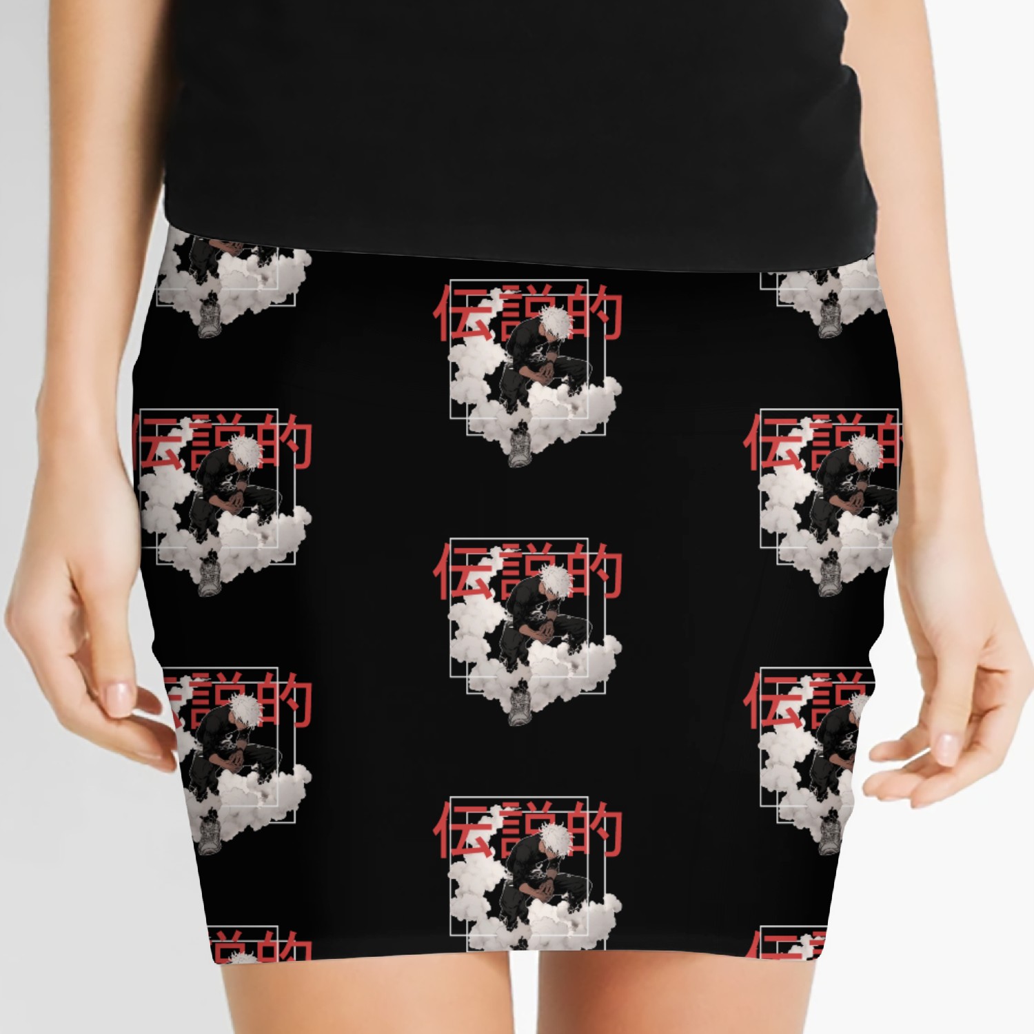 Anime Punk Guy Shounen Japanese Streetwear Alt Aes Women's Mini Skirts