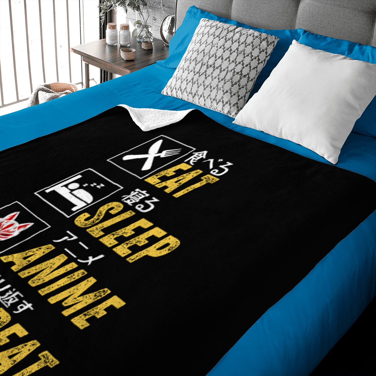 Eat and sleep and anime and repeat Baby Blankets