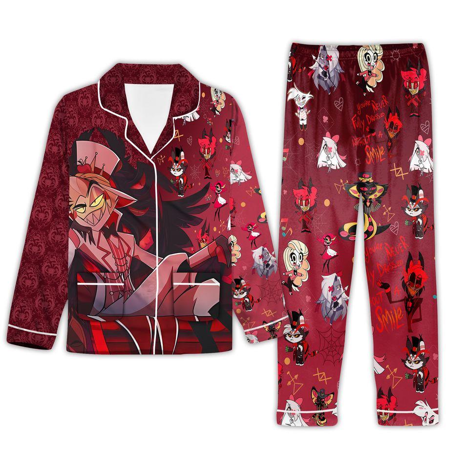 Hazbin Hotel Pajamas Set, Personalized Family Pajamas, Hazbin Hotel Family Christmas Pajamas Set