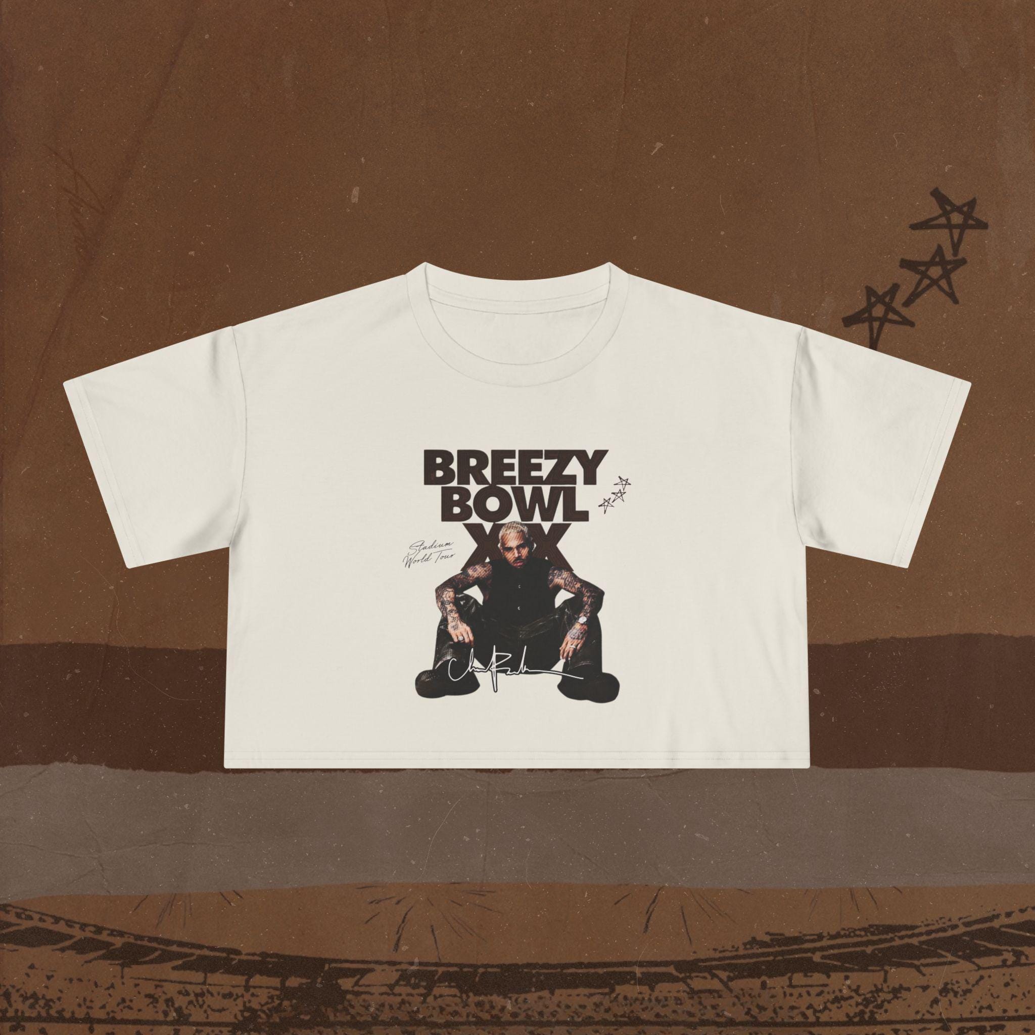 Breezy Bowl XX Tour Inspired Cropped Tee, Concert Shirt for Chris Brown Fans