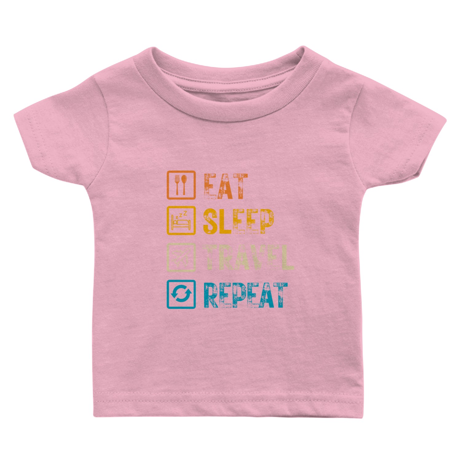 Eat Sleep Travel Repeat Baby T Shirts