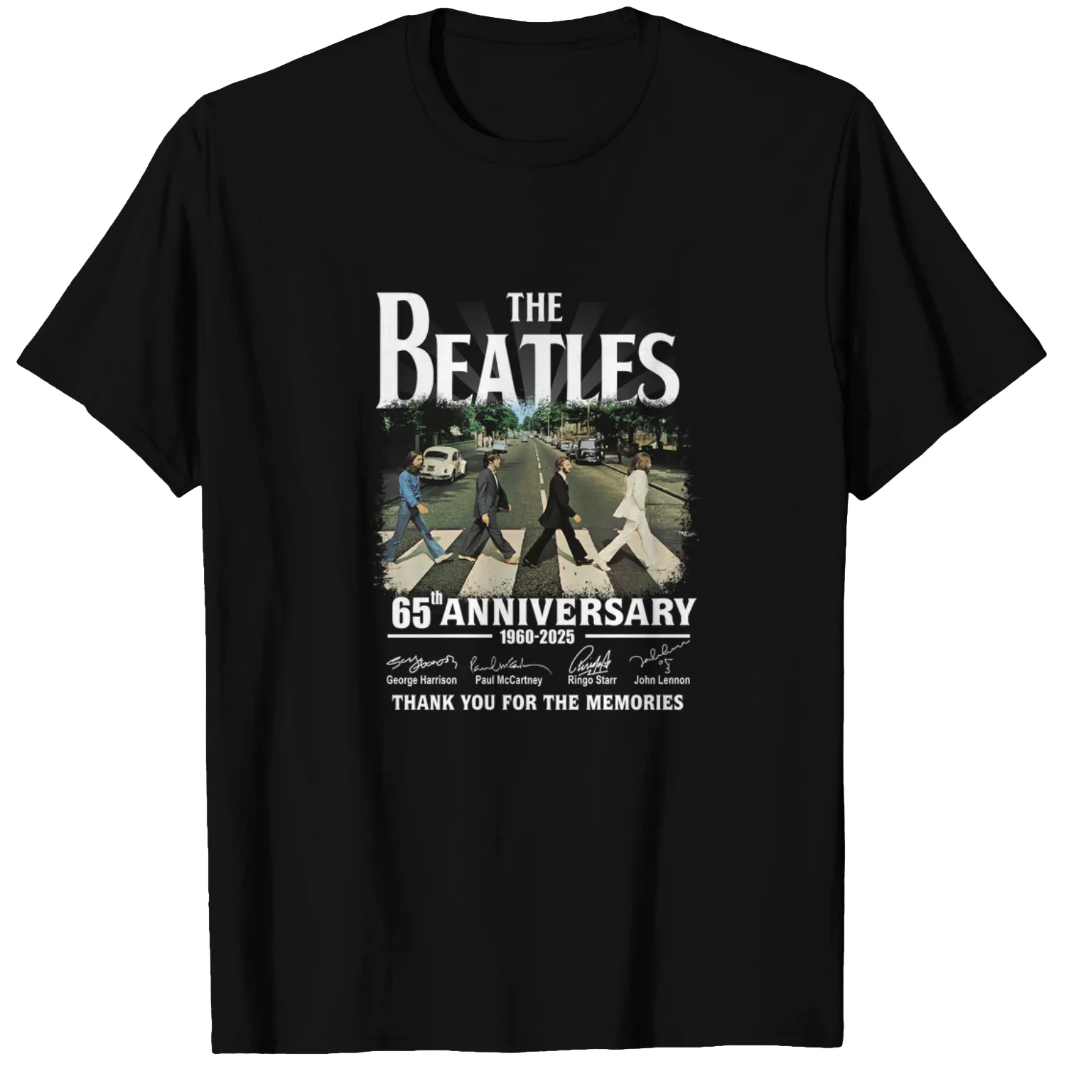 65 Years The Beatles Band Signatures T-Shirt, Rock Band The Beatles 90s Vintage Shirt, The Beatles Fan Gift Shirt, The Beatles Merch Shirt