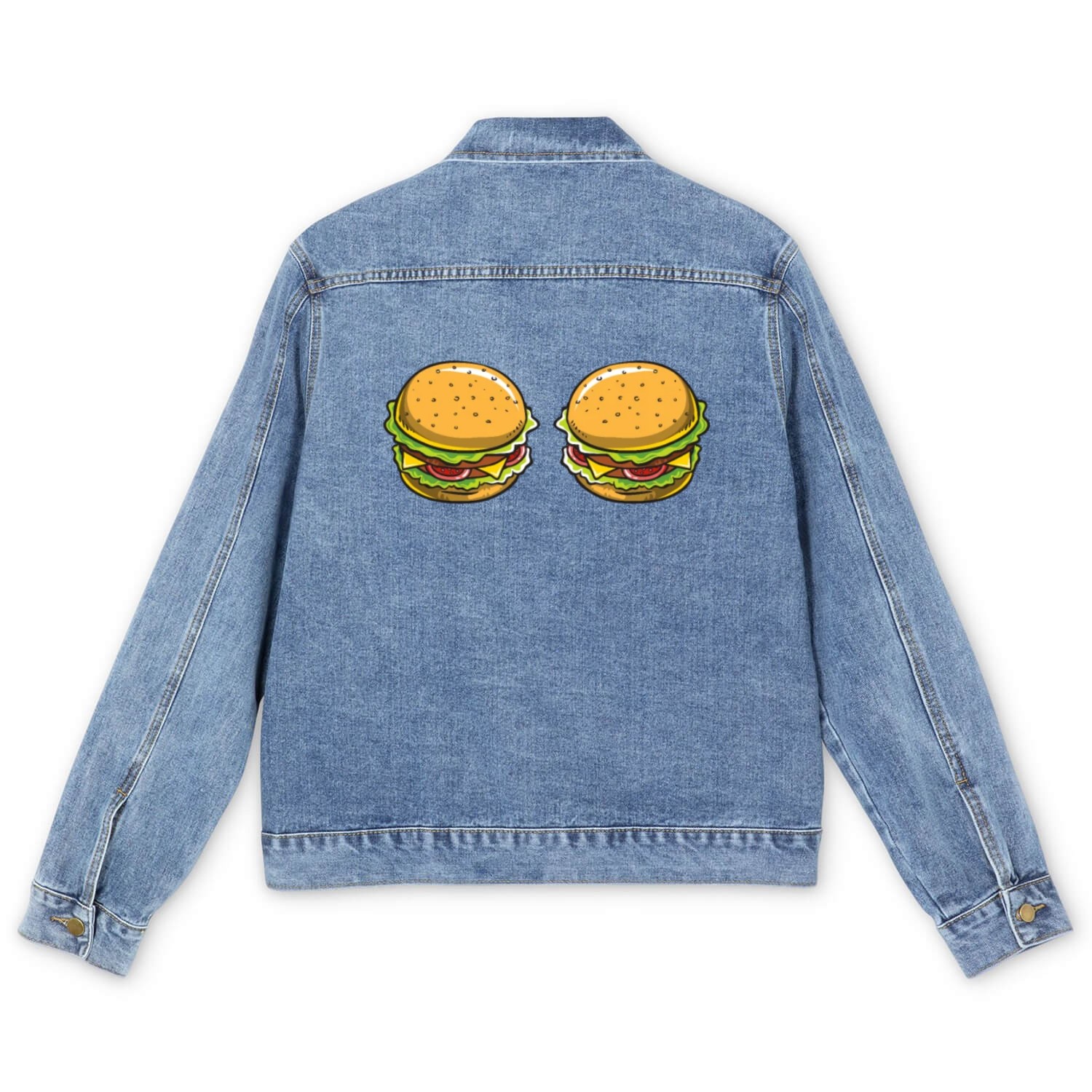 Big Boobs Burger Men's Denim Jackets