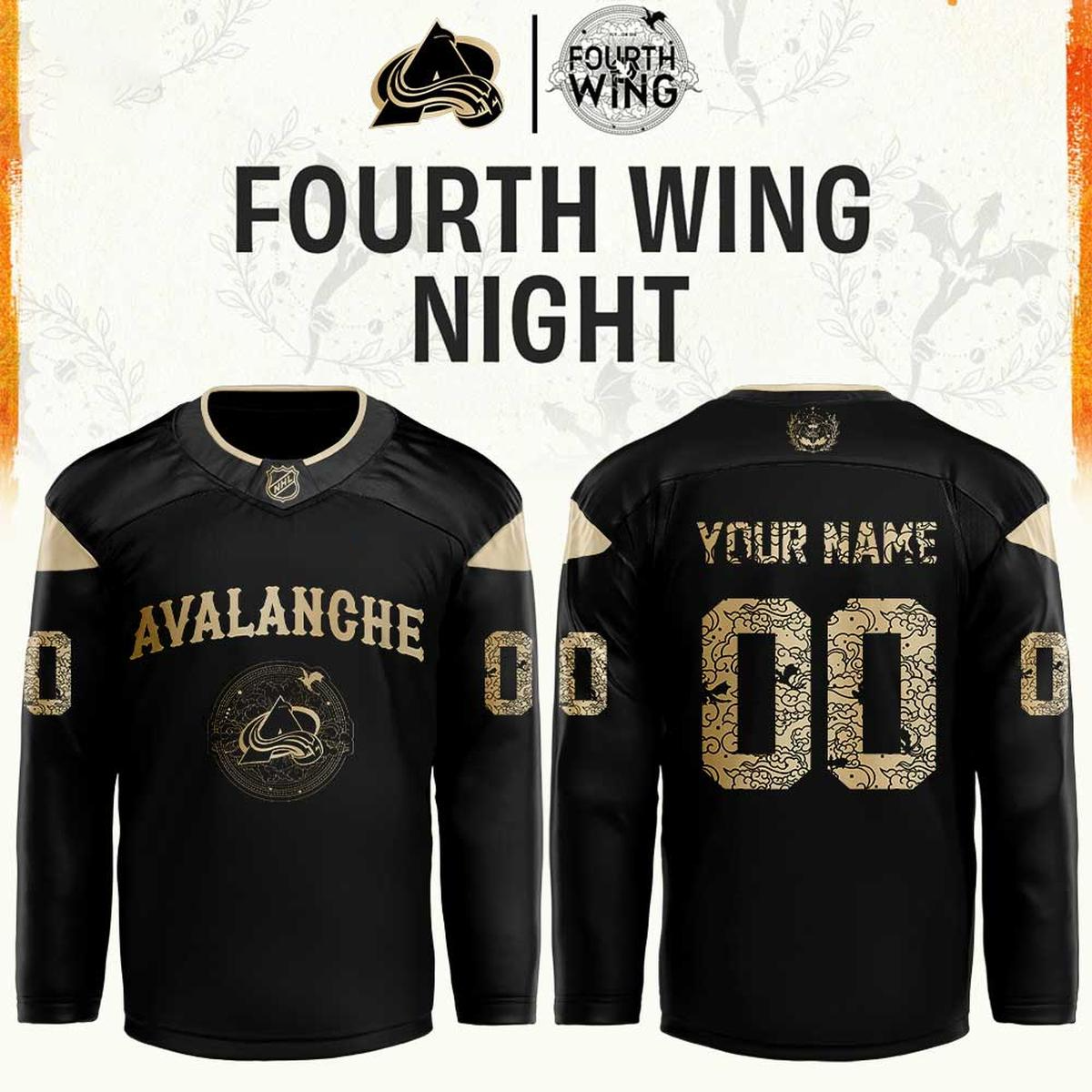 Colorado Avalanche x Fourth Wings Night 2026 Personalized Hockey Jersey