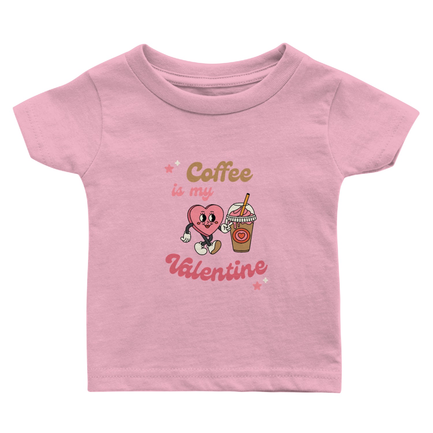 Coffee Is My Valentine - Cute Retro Coffee Lover Baby T Shirts