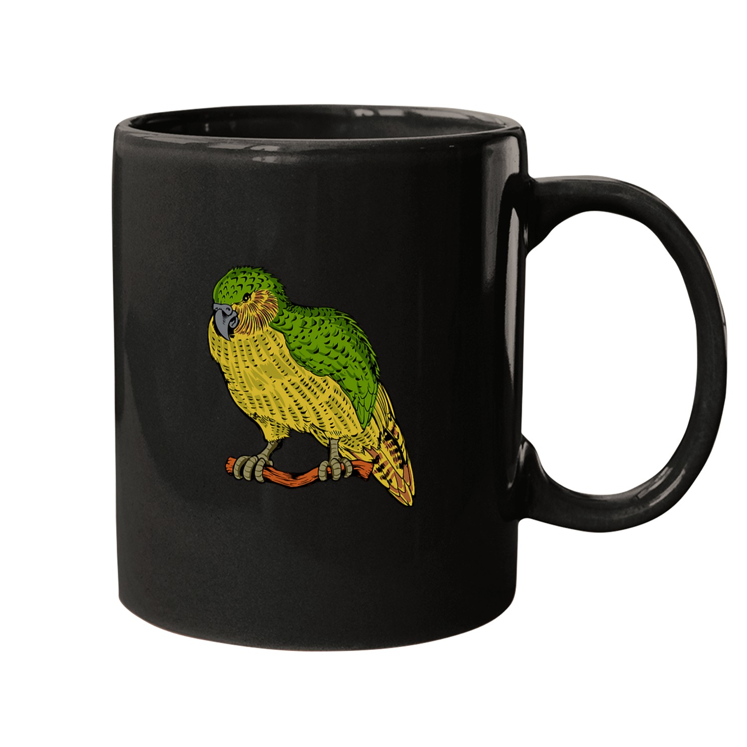Drawing of a kakapo Mugs