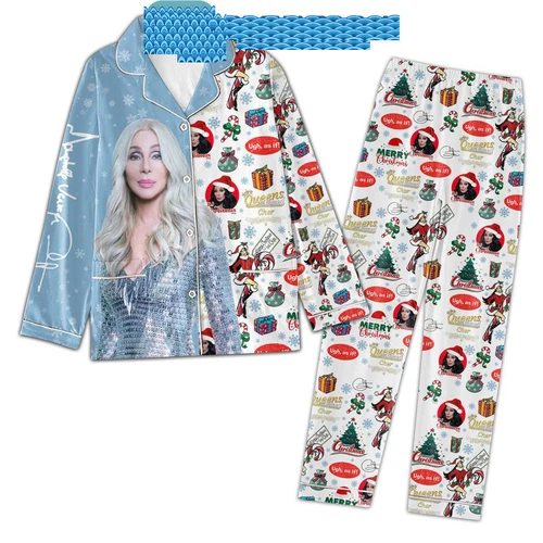 Cher Queens Are Named Cher Christmas Satin Pajamas Set
