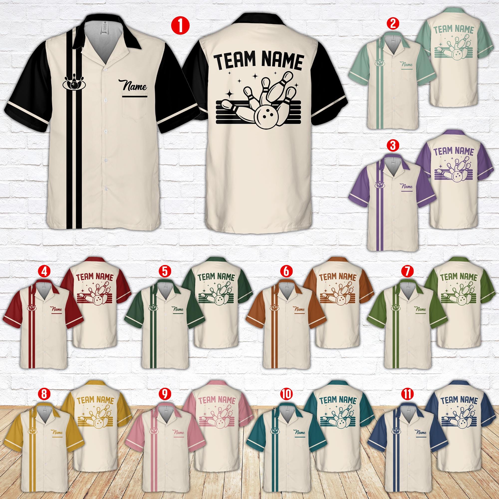 Custom Name Bowling Pocket Hawaiian Shirt, Personalized Bowler Button Shirt, Retro Bowling Team Outfit, Gift for Bowling Lovers