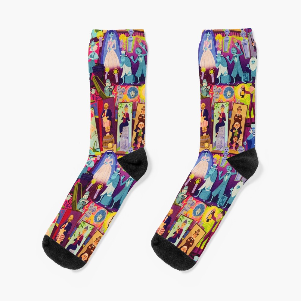 Retro Mansion Collage Socks