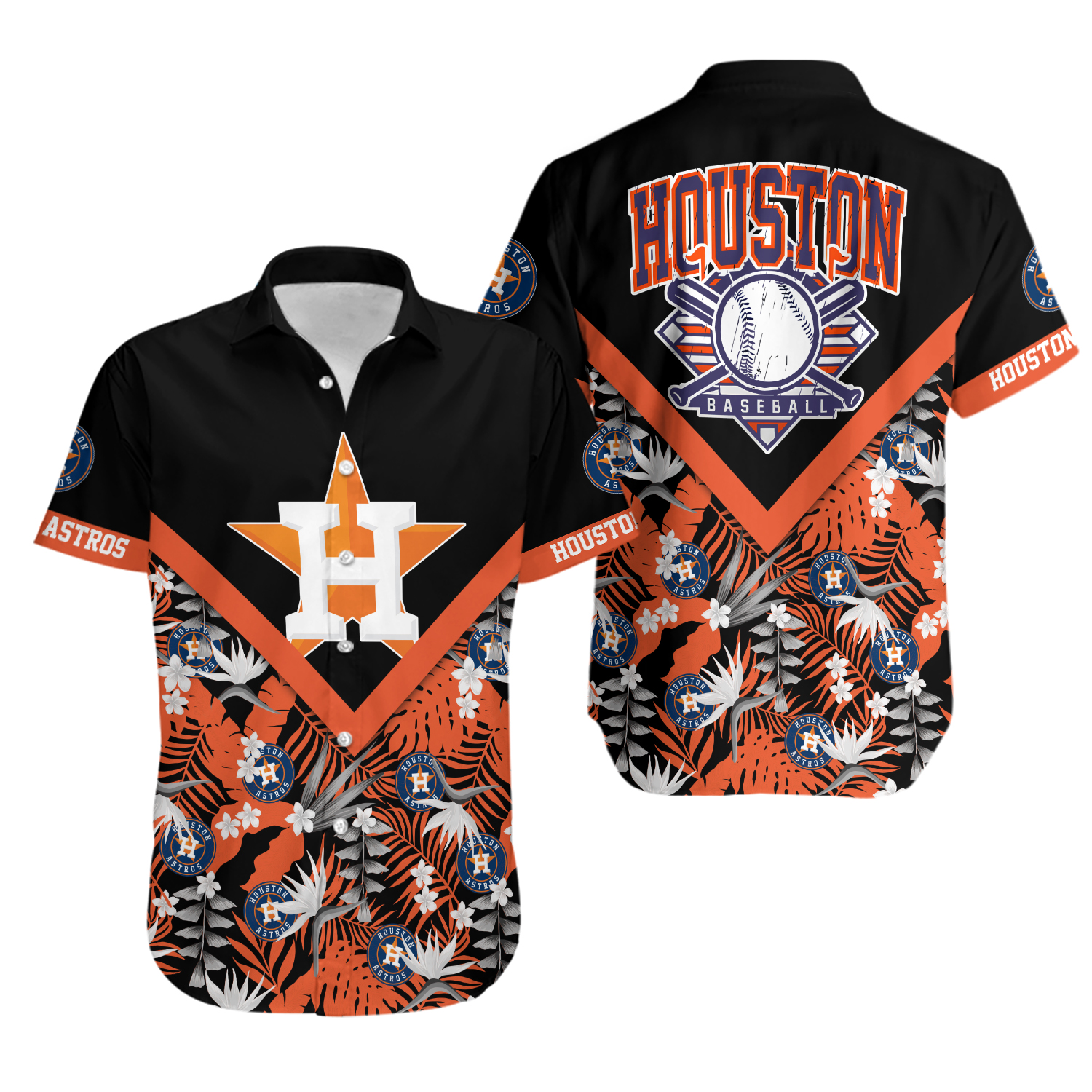 Houston Baseball Team Astross Hawaiian Button Down Shirt