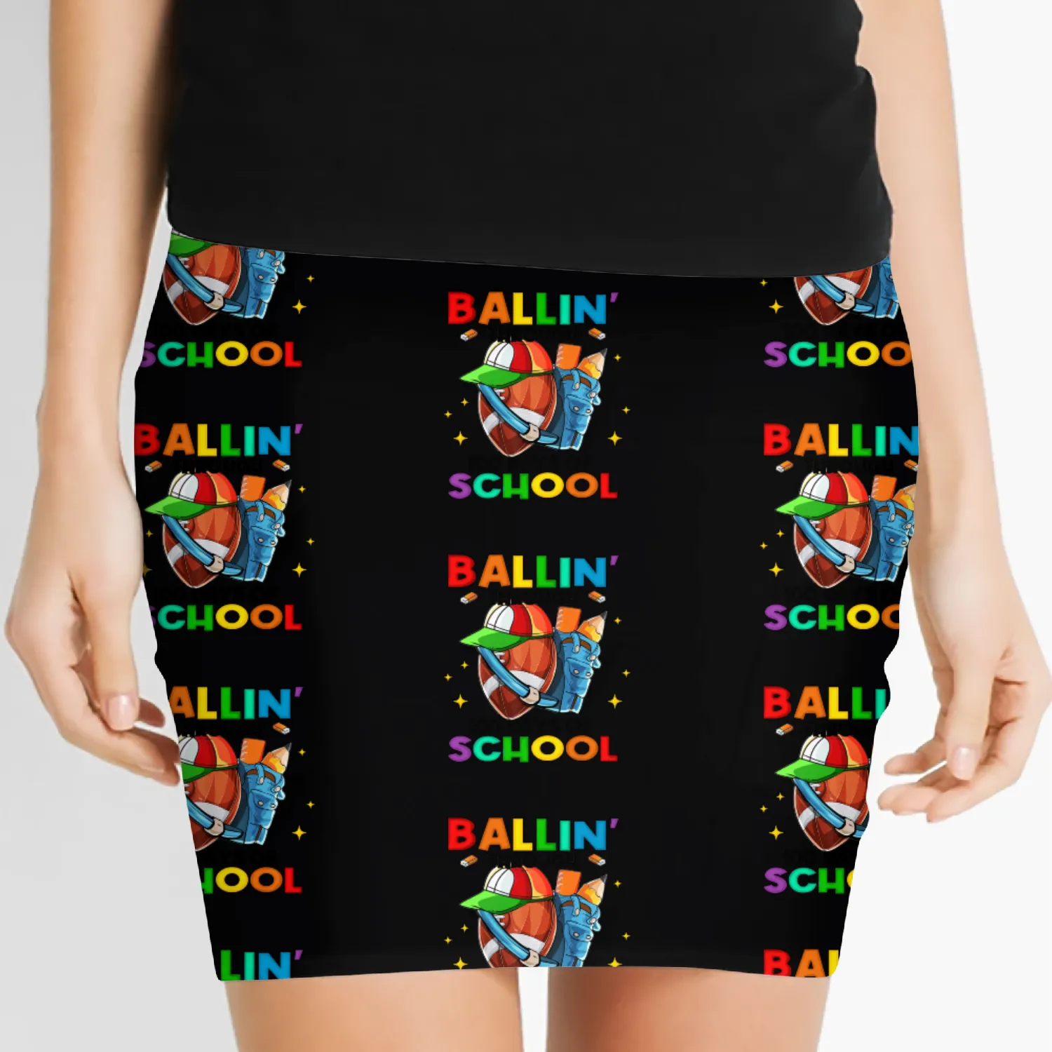 Ballin Through 100 Days Of School Student Women's Mini Skirts