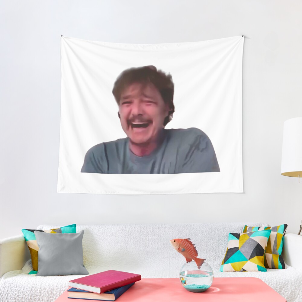 pedro pascal crying meme Tapestry