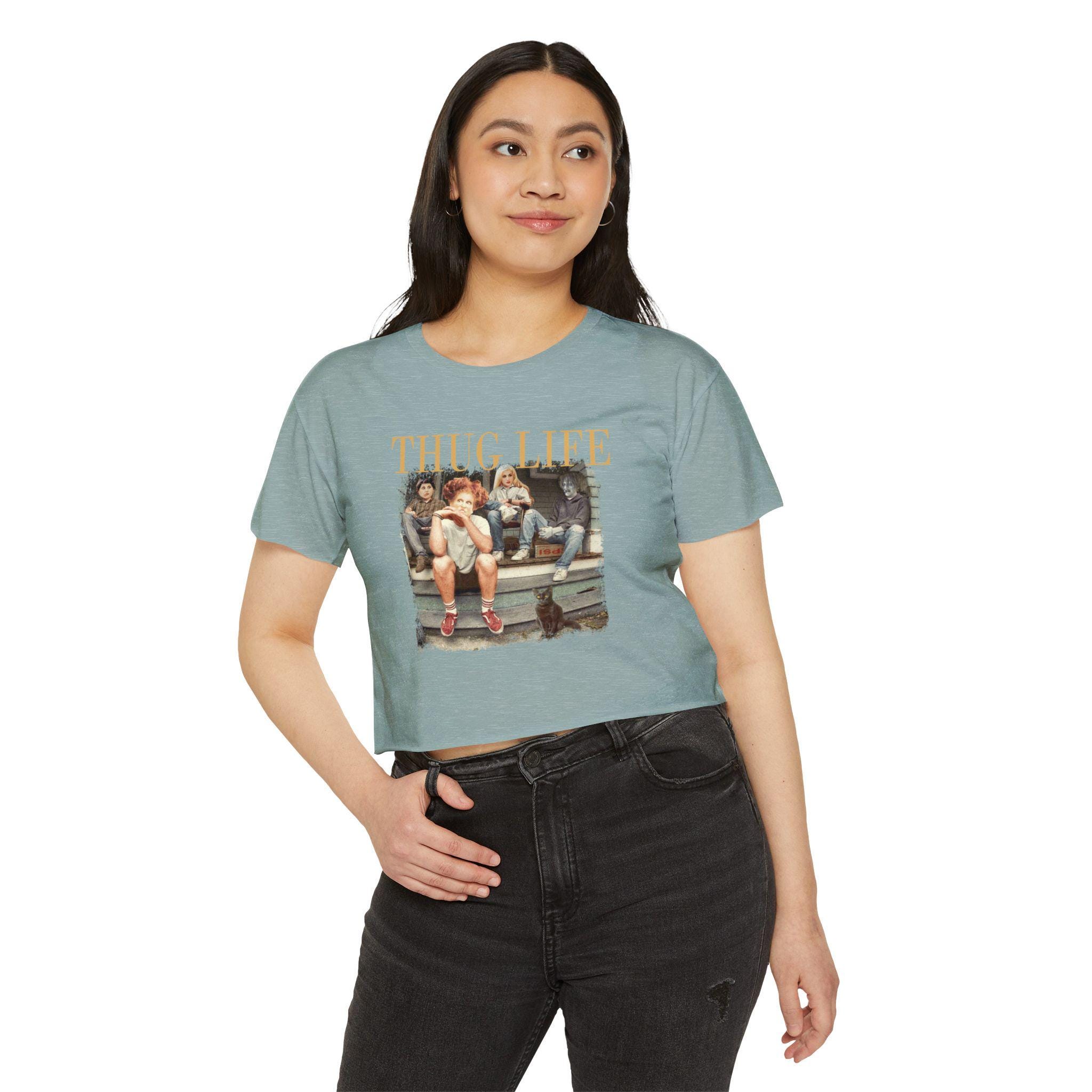 Thug Life Halloween Women's Festival Crop Top. Women's Halloween Crop Top. Funny Halloween Crop Top. Thug Life Bad Witches. Salem Witches.