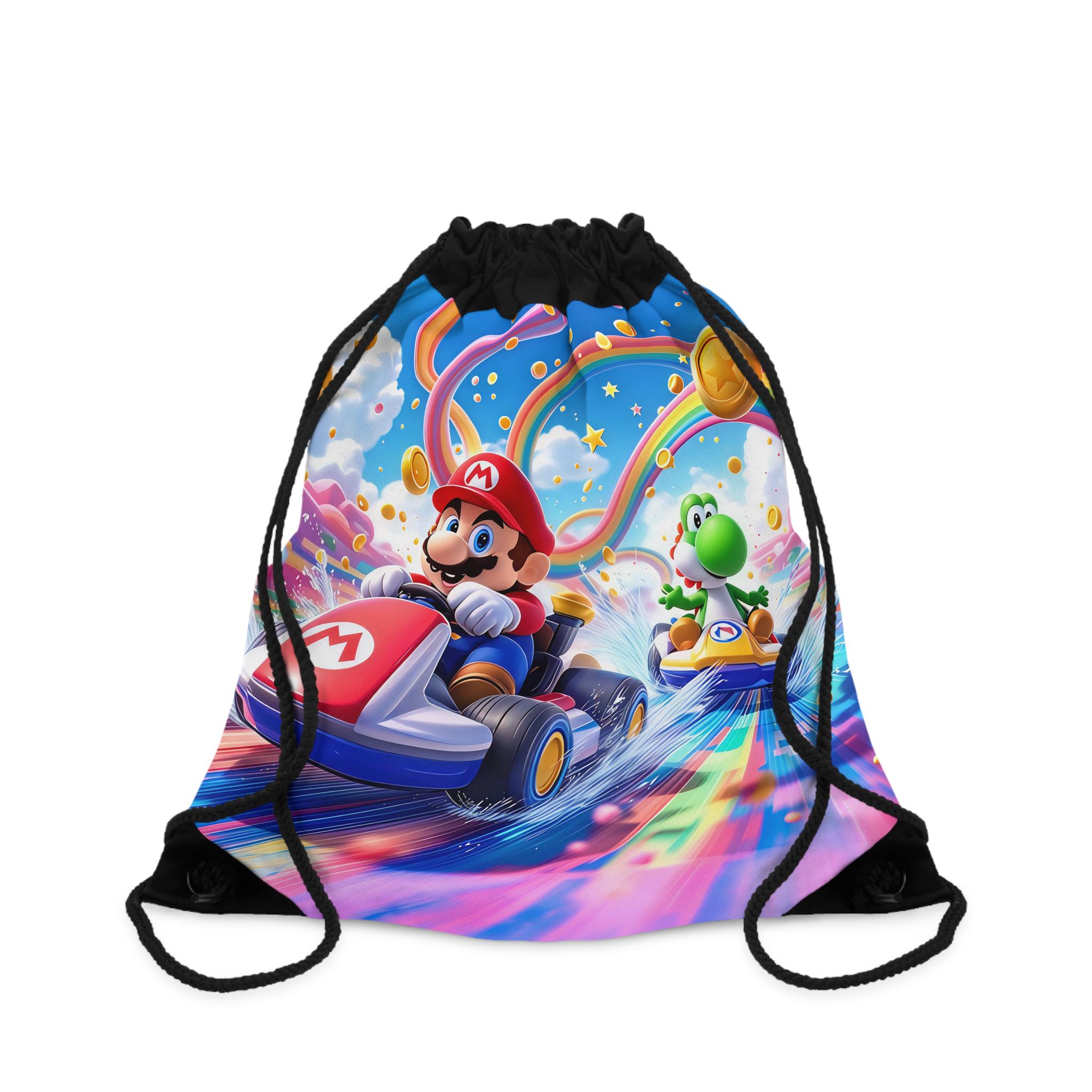 Mario Drawstring Bag, Video Game Gift for Kids & Fans