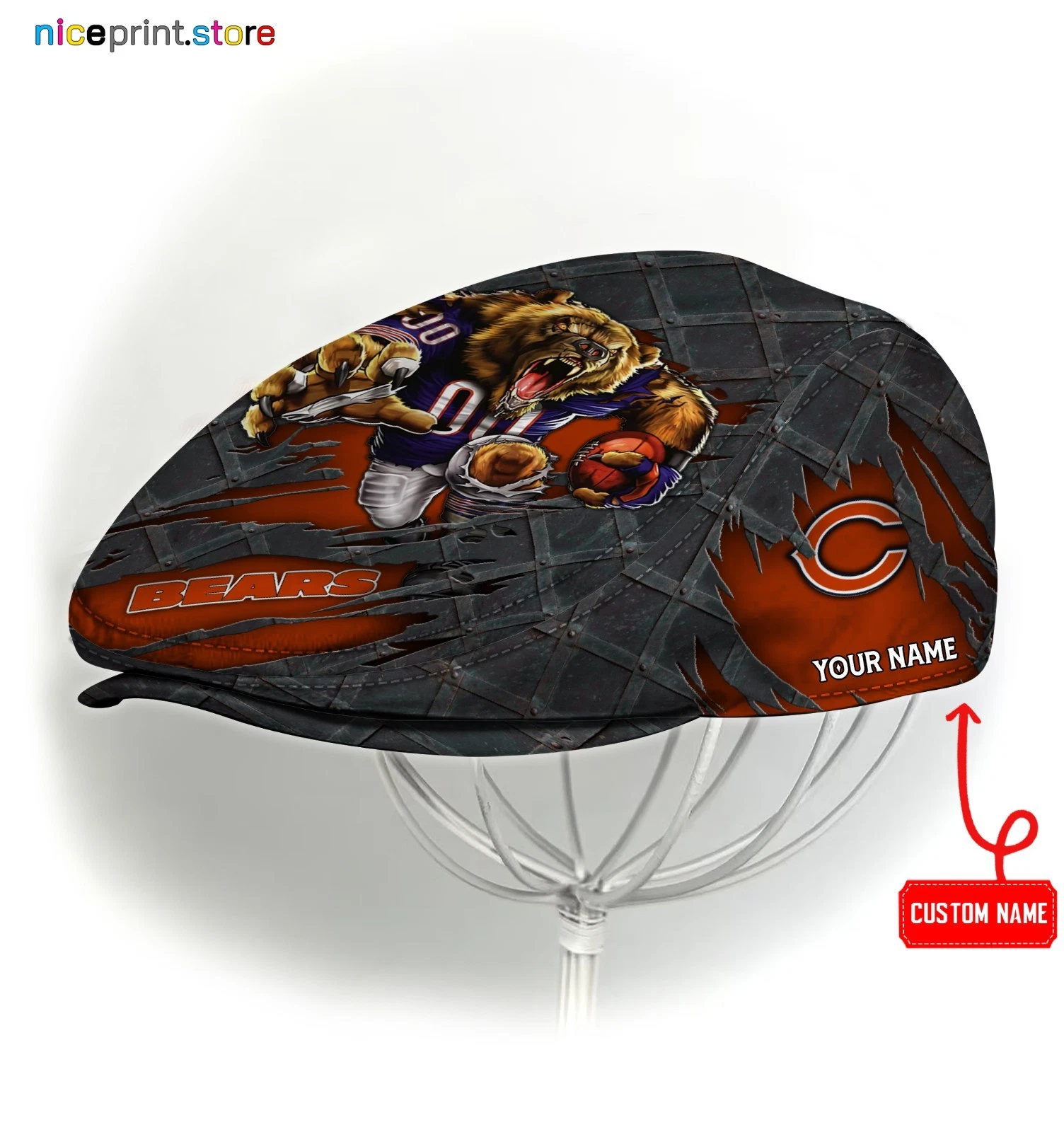 Chicago Team Bears Jeff Cap Bears Newsboy Cap football Golf Cap football Flat Cap for men