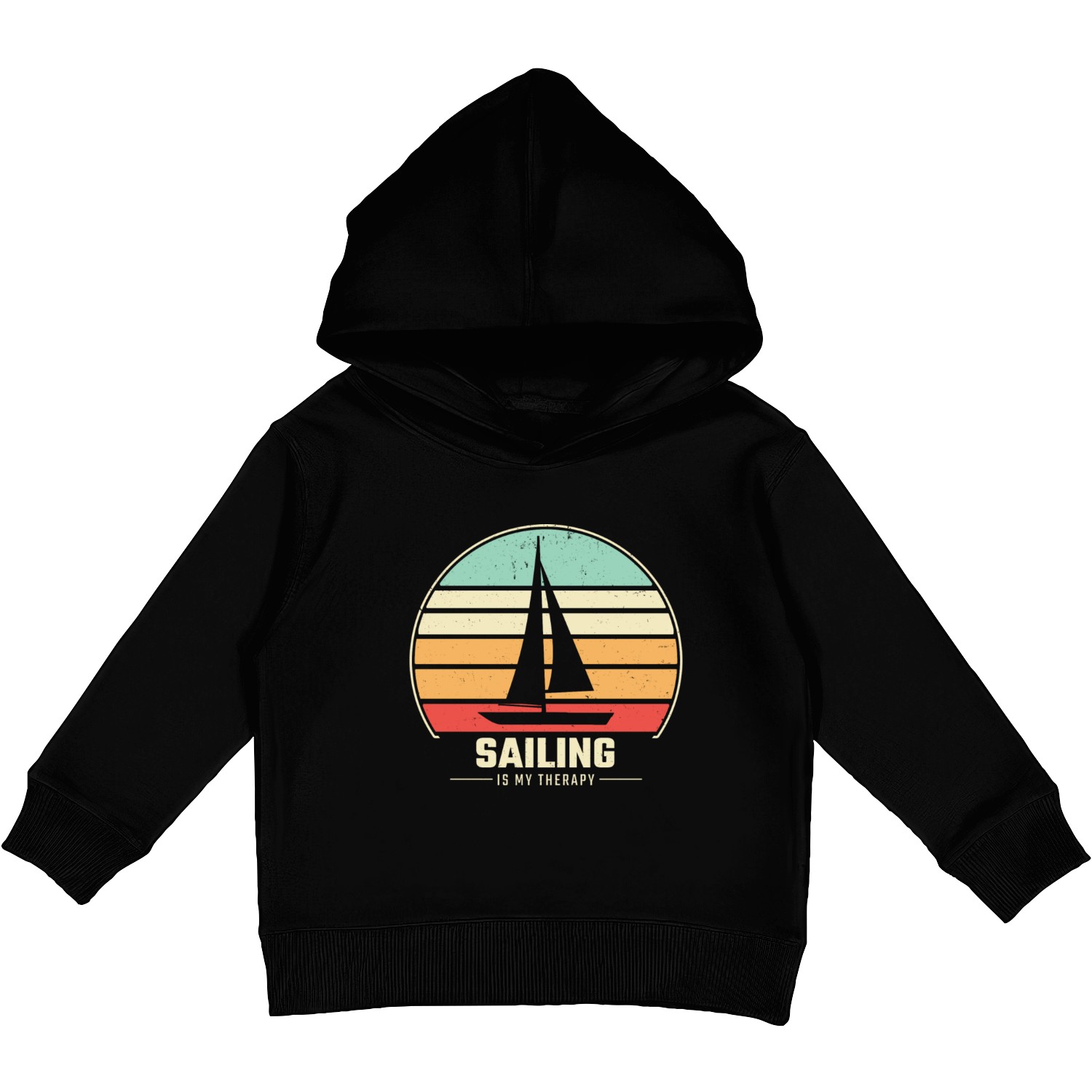Sailing Retro Sail Boat Kids Pullover Hoodies