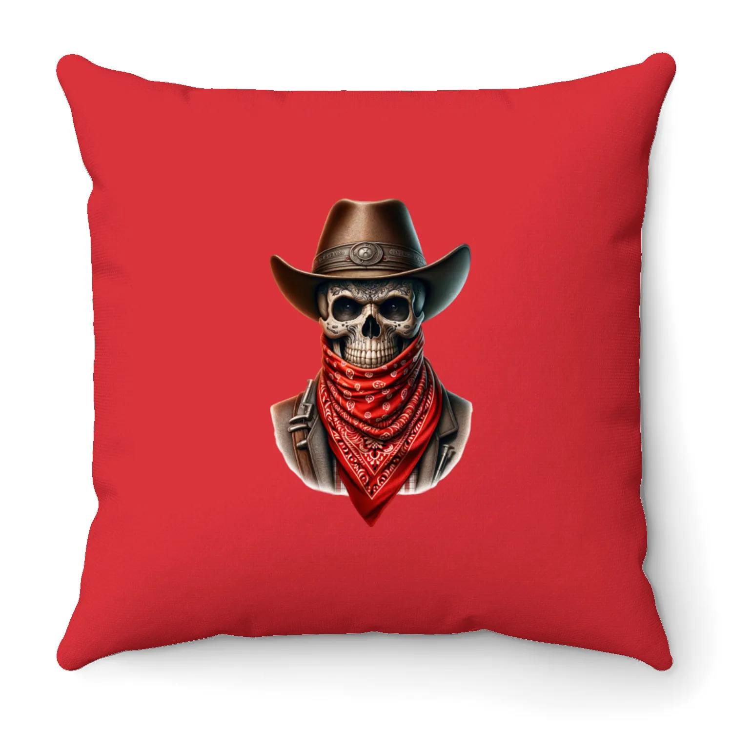 Outlaw Cowboy Skull Throw Pillows
