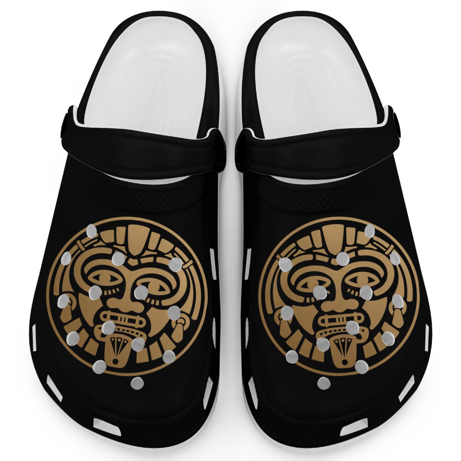 Minimalist Ethnic Mask Logo: Aztec & Mayan Clogs