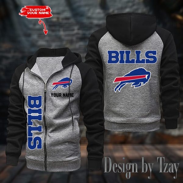 Buffalo Bills Raglan Zip Hoodie, Football Lover Gift, Game Day