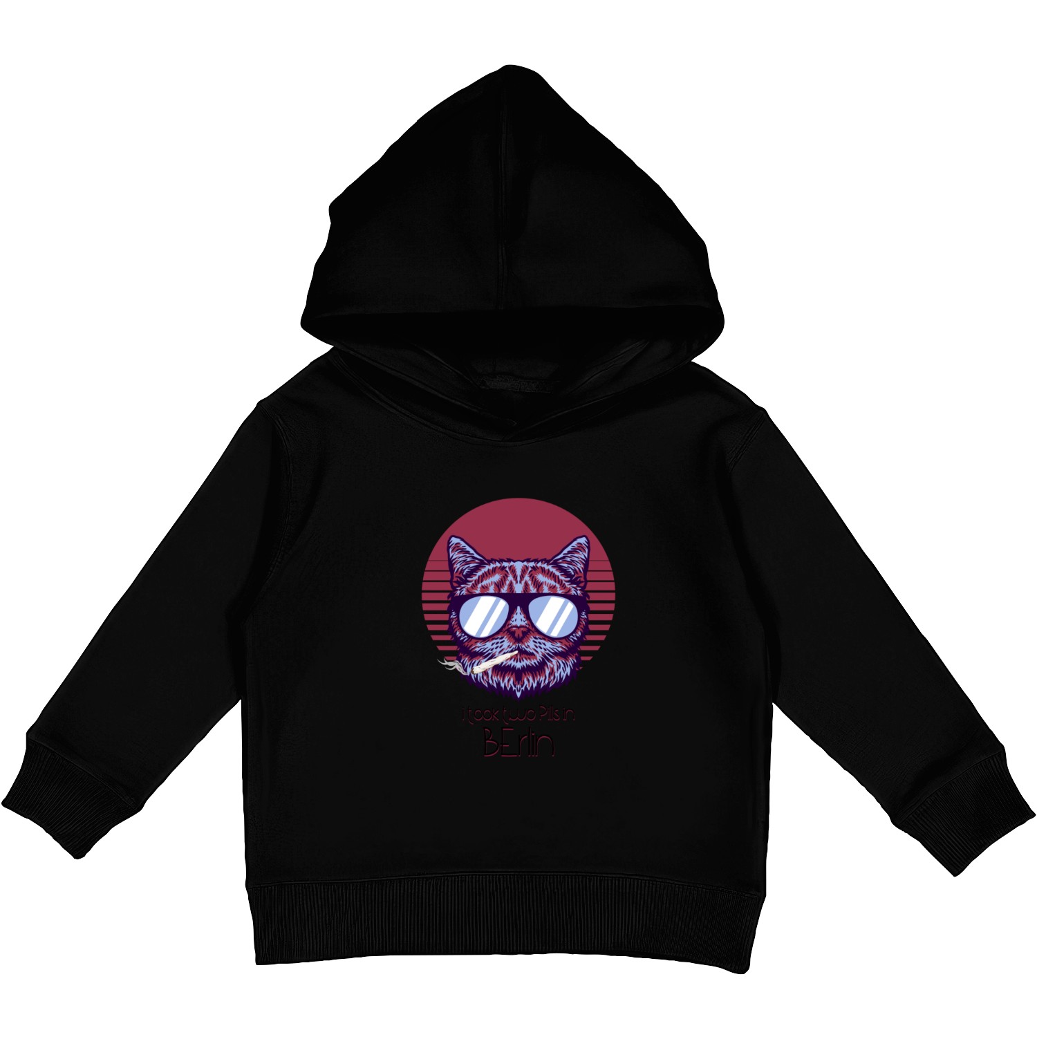 I took two Pills in Berlin - Catsondrugs.com Rave Kids Pullover Hoodies