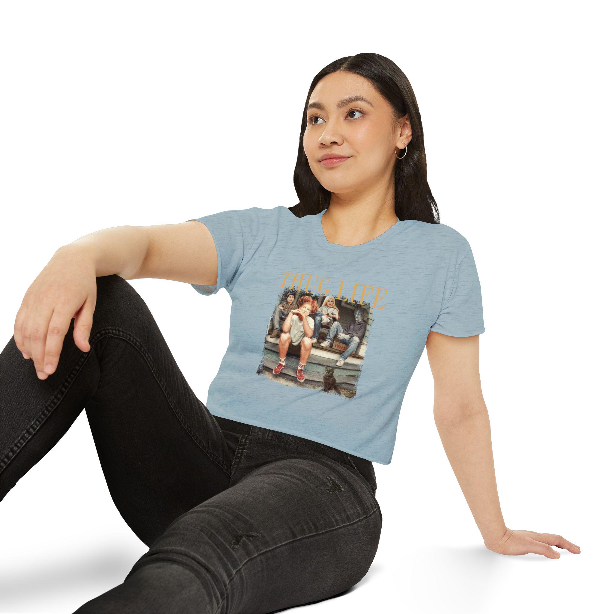 Thug Life Halloween Women's Festival Crop Top. Women's Halloween Crop Top. Funny Halloween Crop Top. Thug Life Bad Witches. Salem Witches.