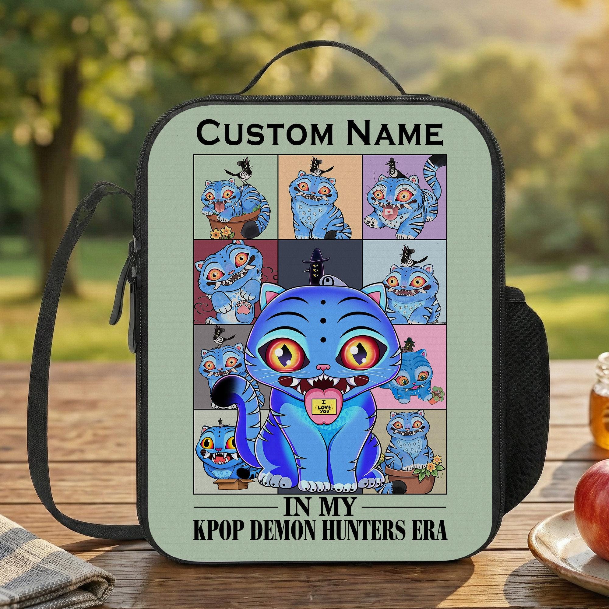 Custom Derpy Tiger Lunch Bag, Personalized Kpop Demon Hunters Lunch Box for School or Work, Picnic Lunch Bag