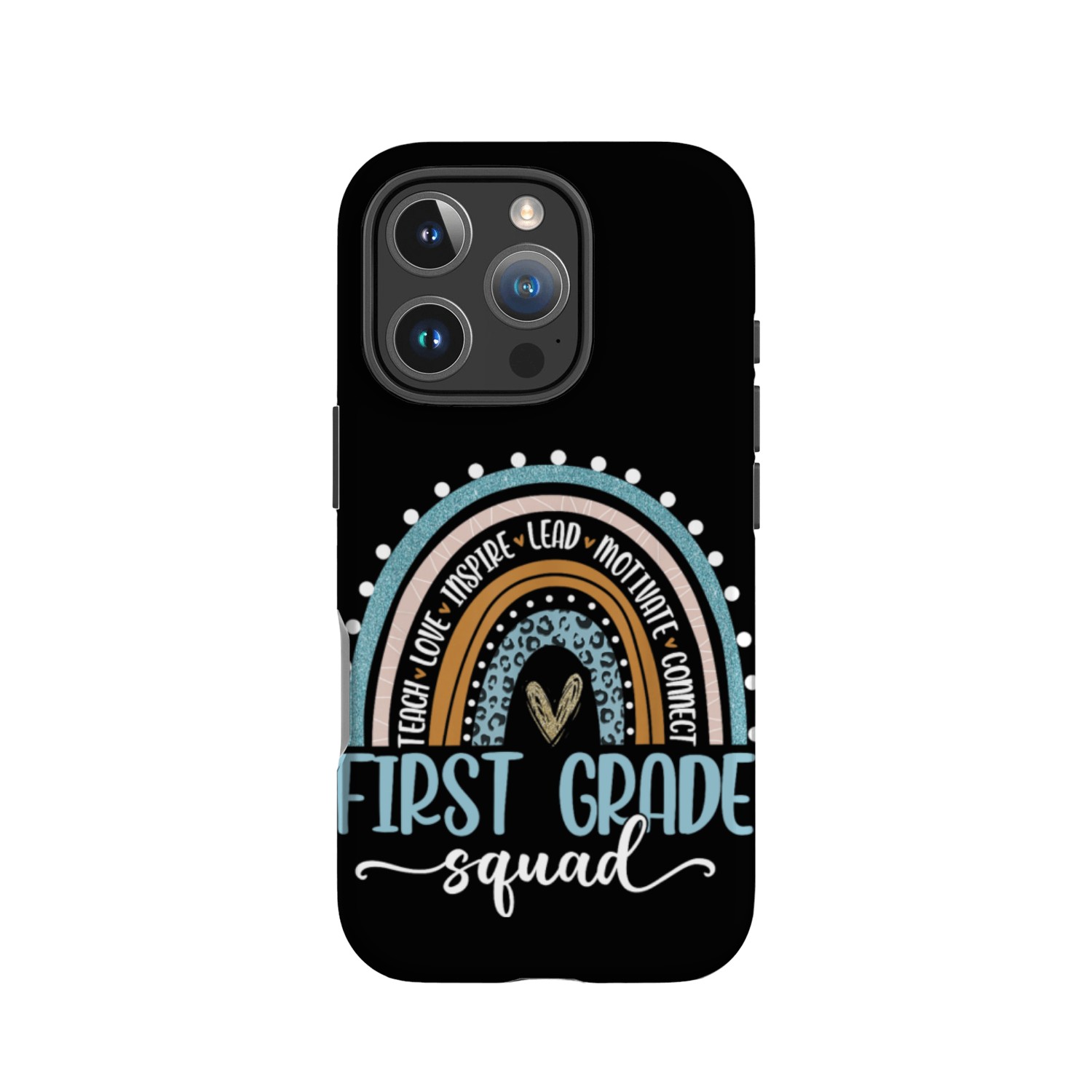 First Grade Squad Rainbow Leopard Teacher Back IPhone Cases