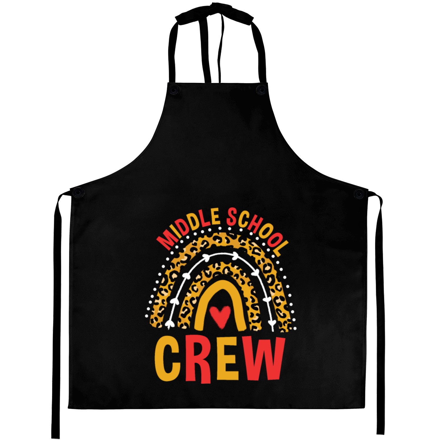 Leopard Rainbow Middle School Crew Aprons