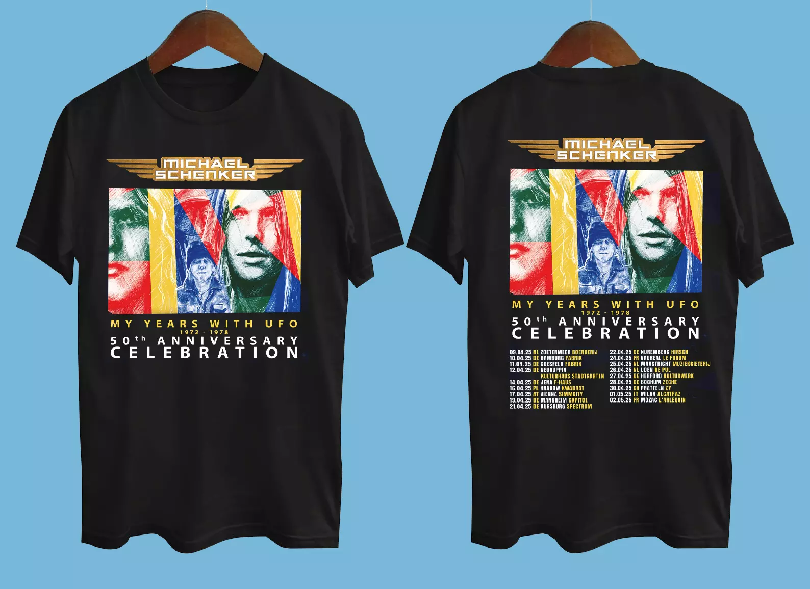 Michael Schenker My Years with UFO 2025 Tour Black All Size T-Shirt