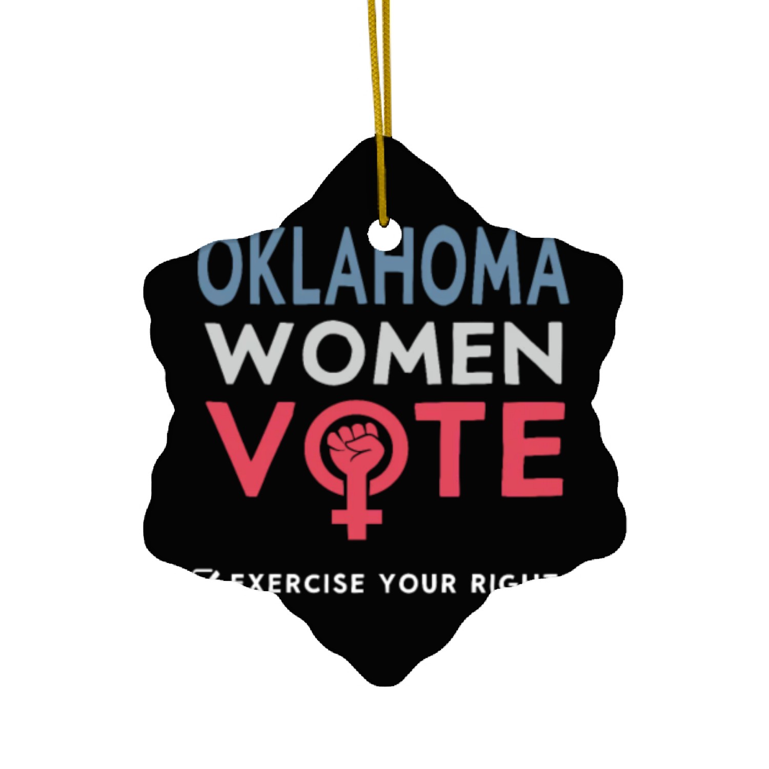Oklahoma Women Vote Voter 2022 Election Feminist Ceramic Ornaments