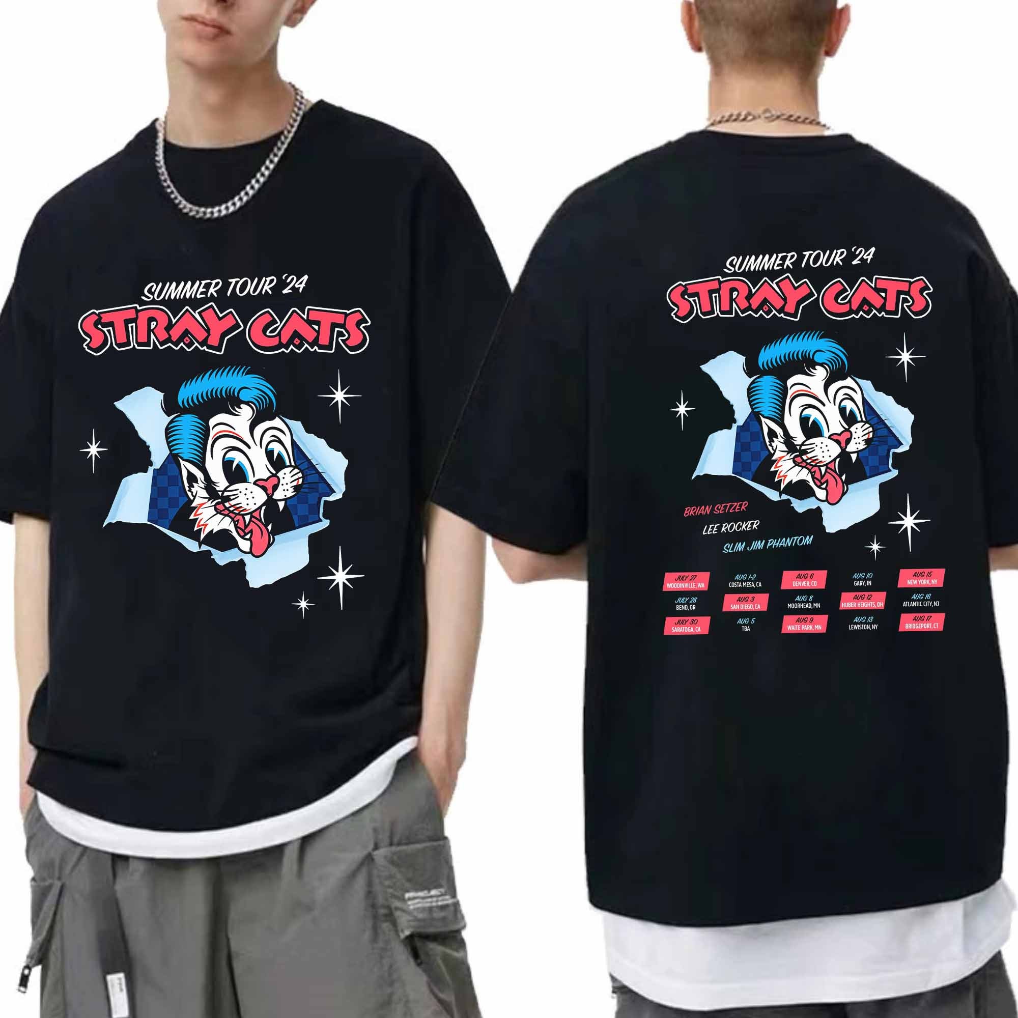 Stray Cats Summer Tour 2024 Shirt, Stray Cats Band Fan Shirt