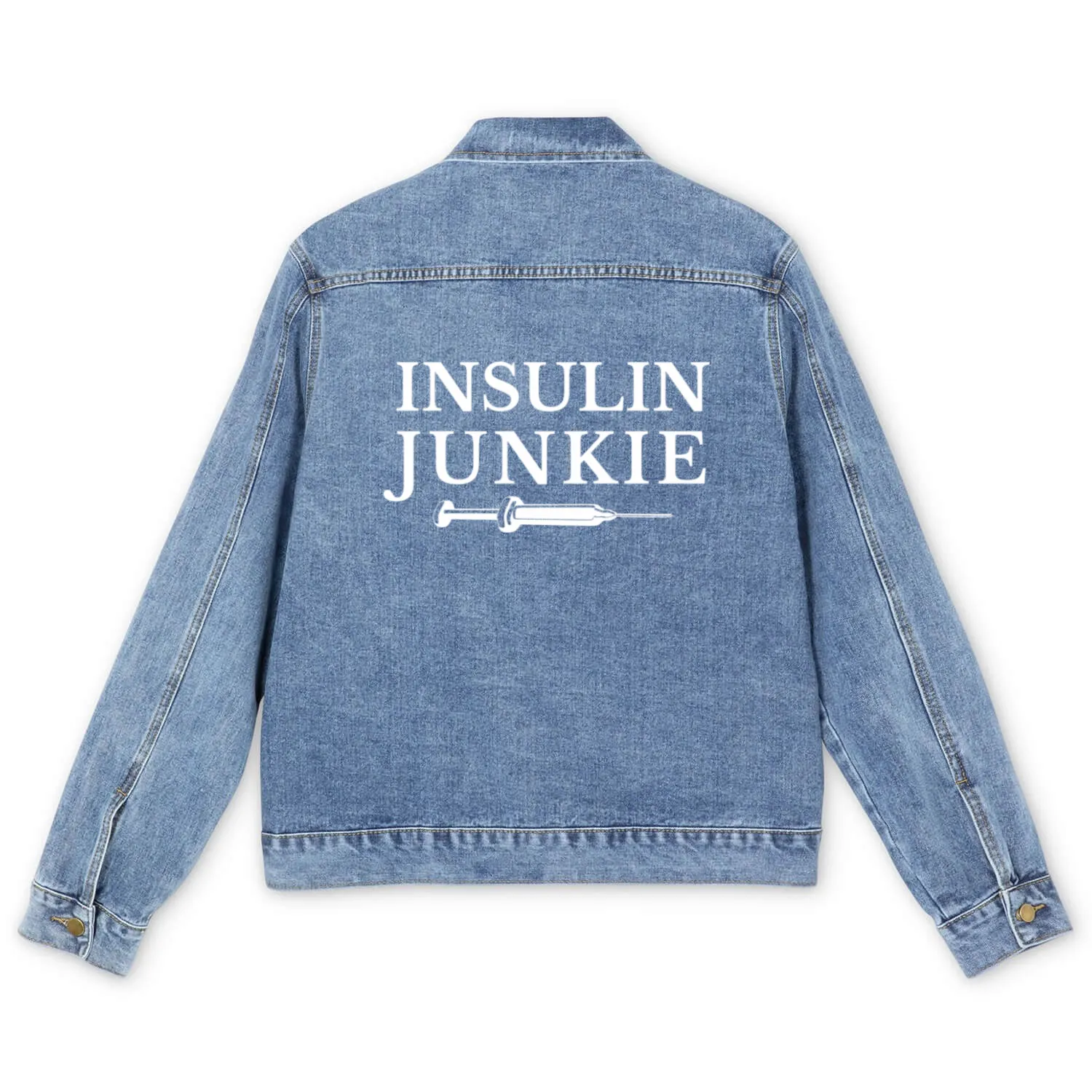 Insulin Junkie Diabetic Type 1 Diabetes Men's Denim Jackets