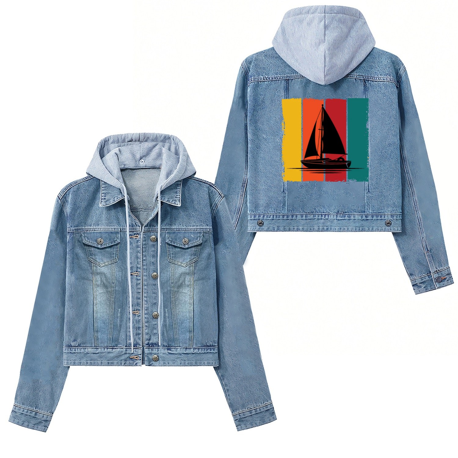 Yacht Sailing Boat Outfit Sailboat Skipper Women's Denim Jackets
