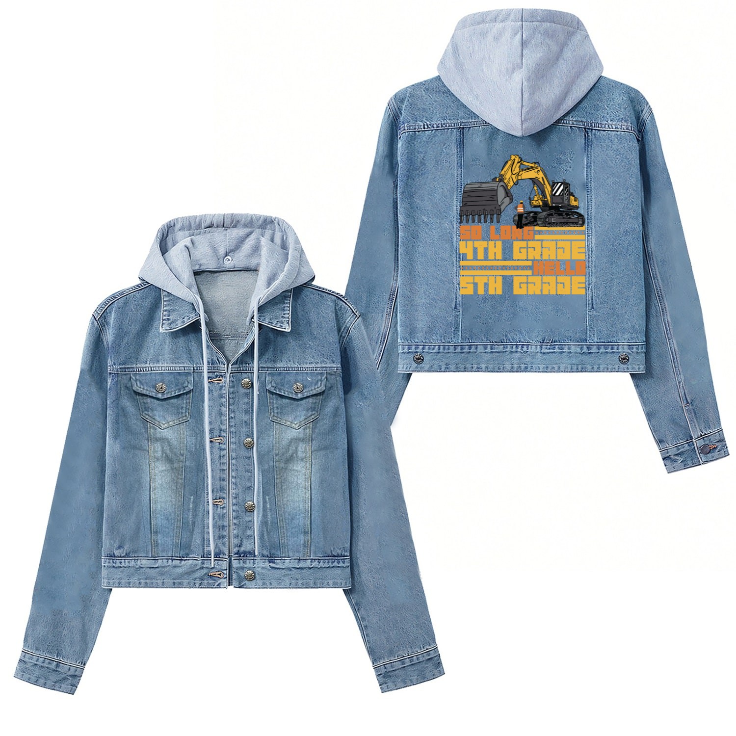 So Long 4th Grade Hello 5th Grade Student Boys Women's Denim Jackets
