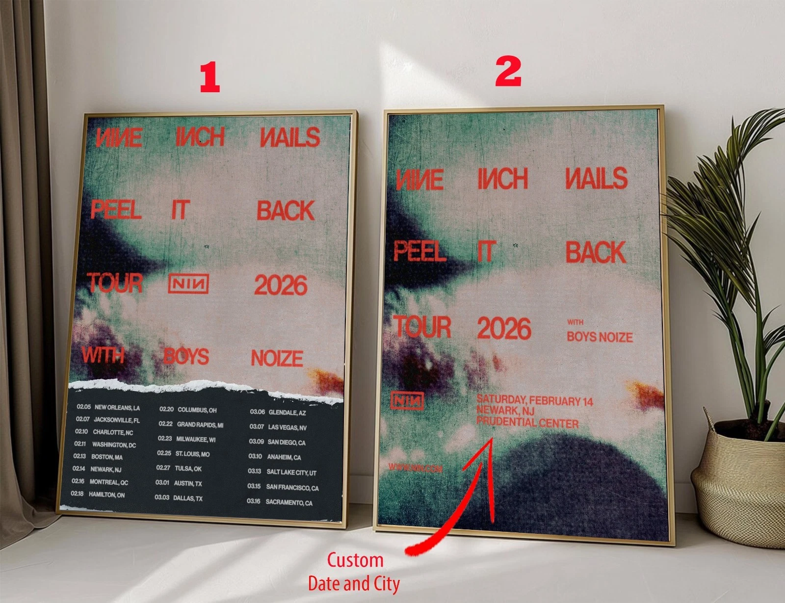 NINE INCH NAILS PEEL IT BACK TOUR 2026 Poster, Custom Tour Poster