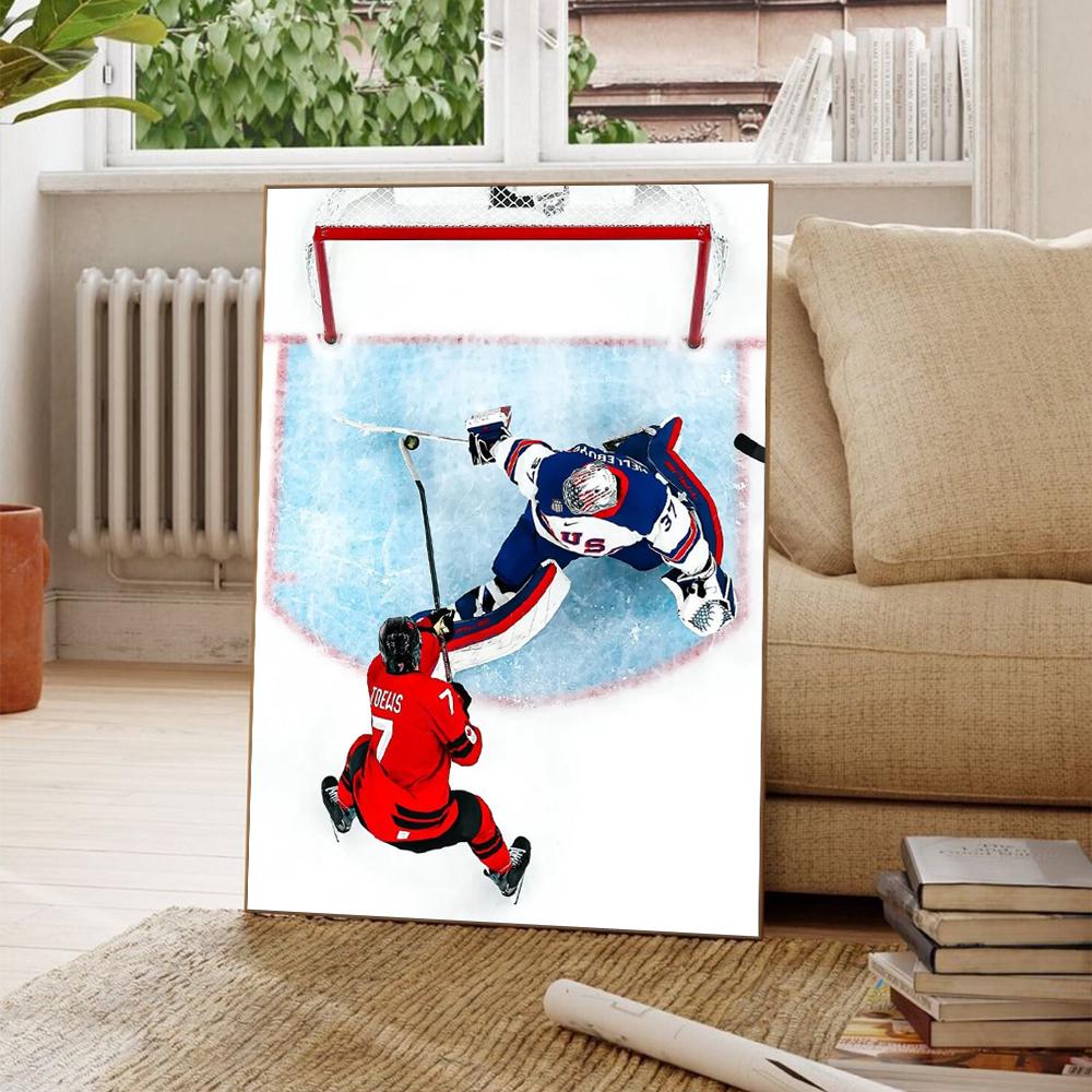 Connor Hellebuyck USA Hockey 2026 Olympic Save Poster ( No Frame)