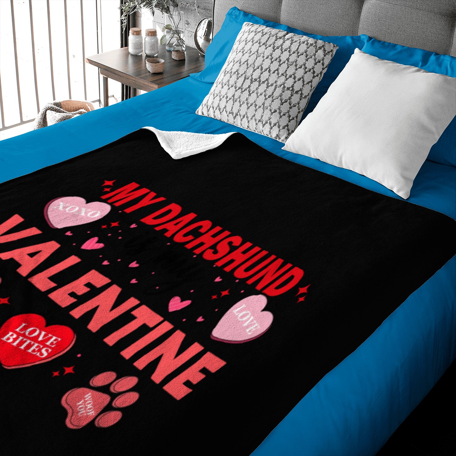 My Dachshund Is My Valentine Baby Blankets