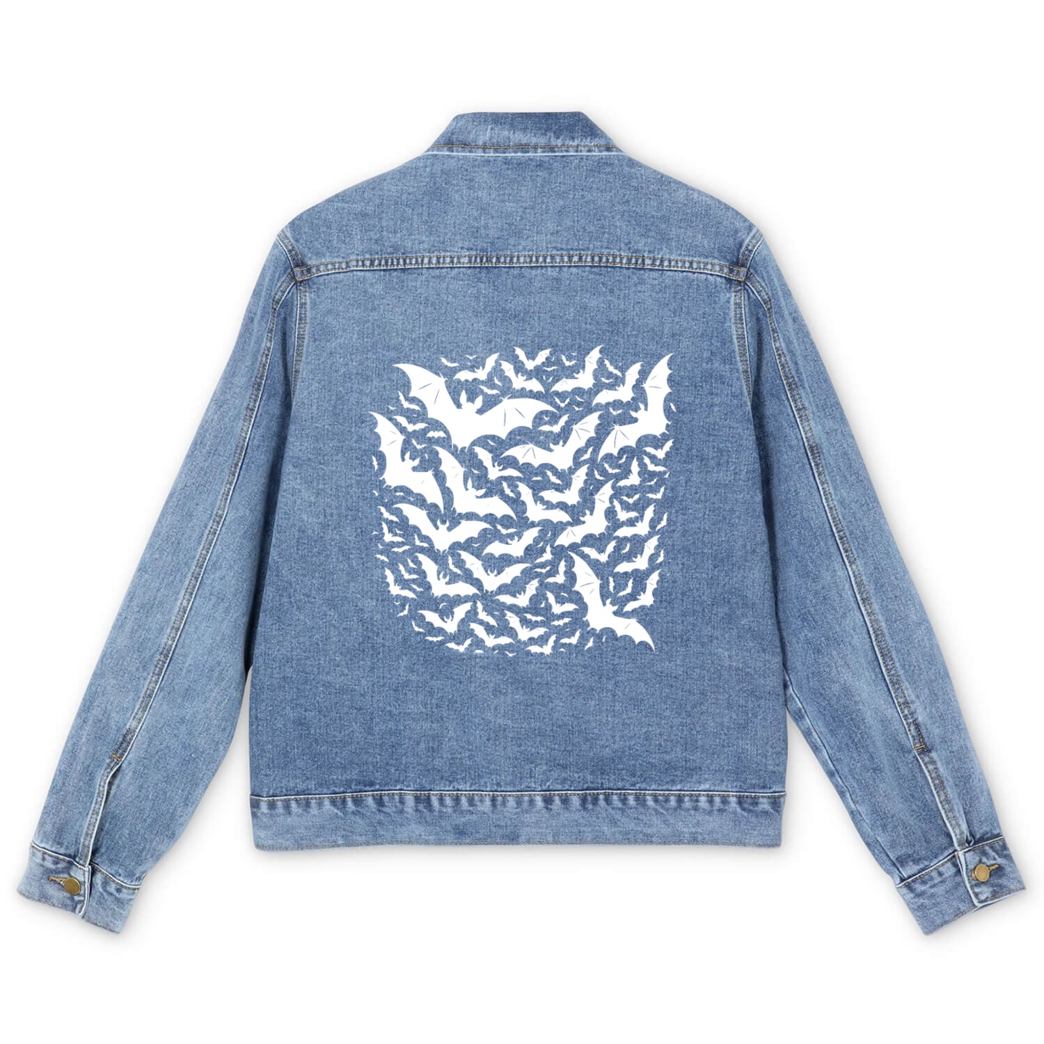 Wild Flying Bats As A Night Swarm Men's Denim Jackets