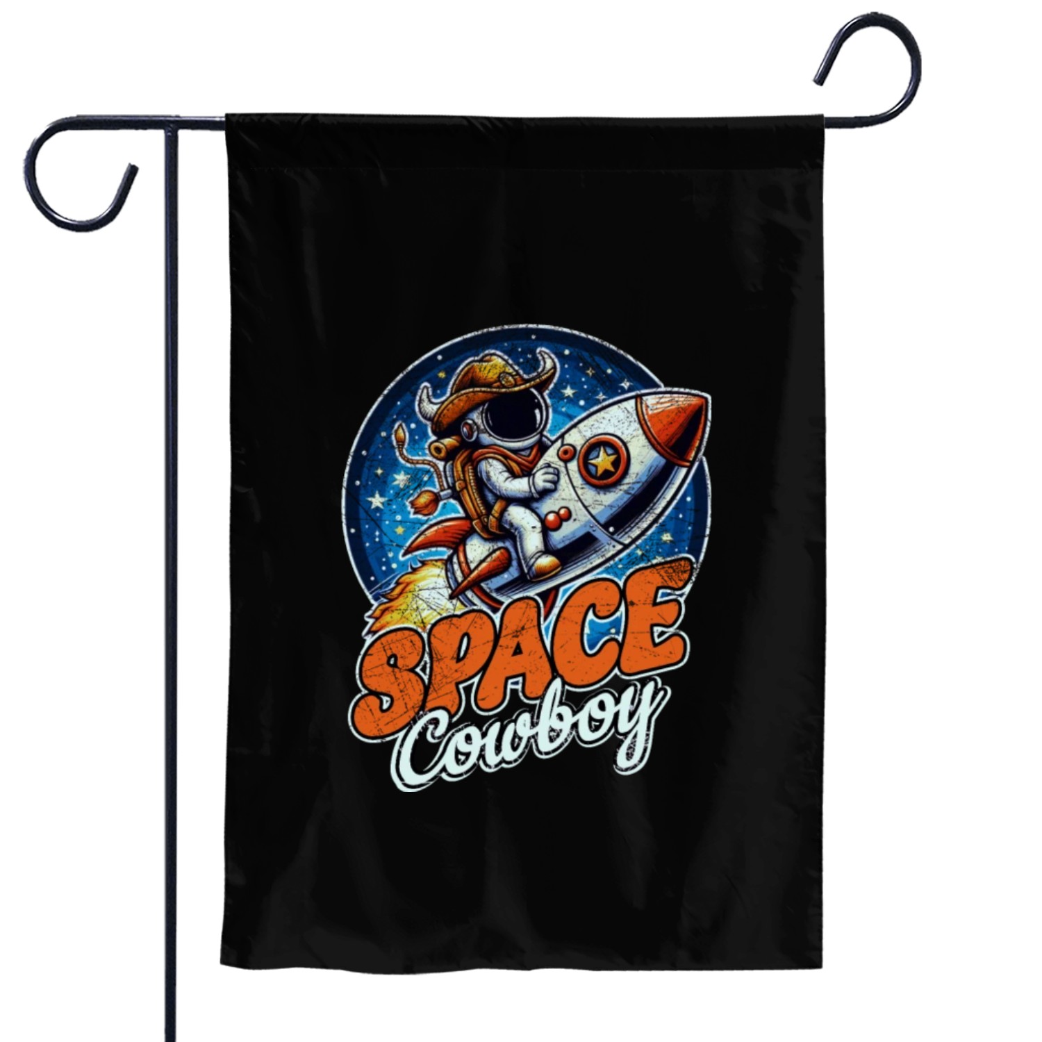 Space Cowboy Garden Flags