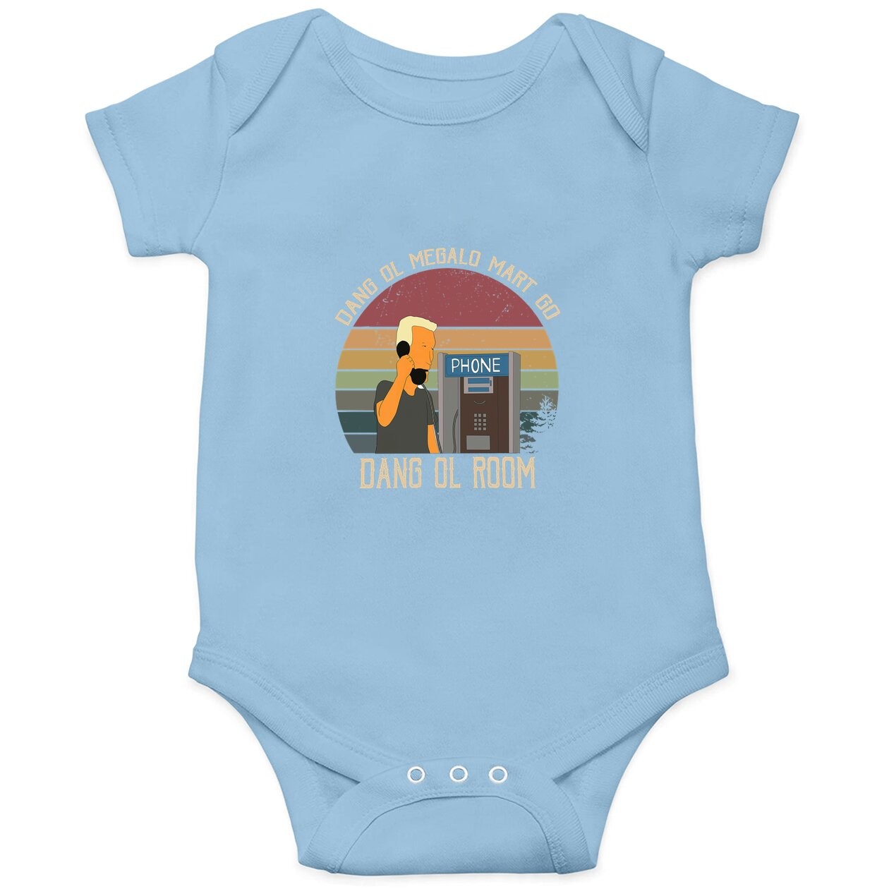 King Of The Hill Boomhauer Dang Ol Megalo Mart Go Dang Ol Room Circle Baby Bodysuit