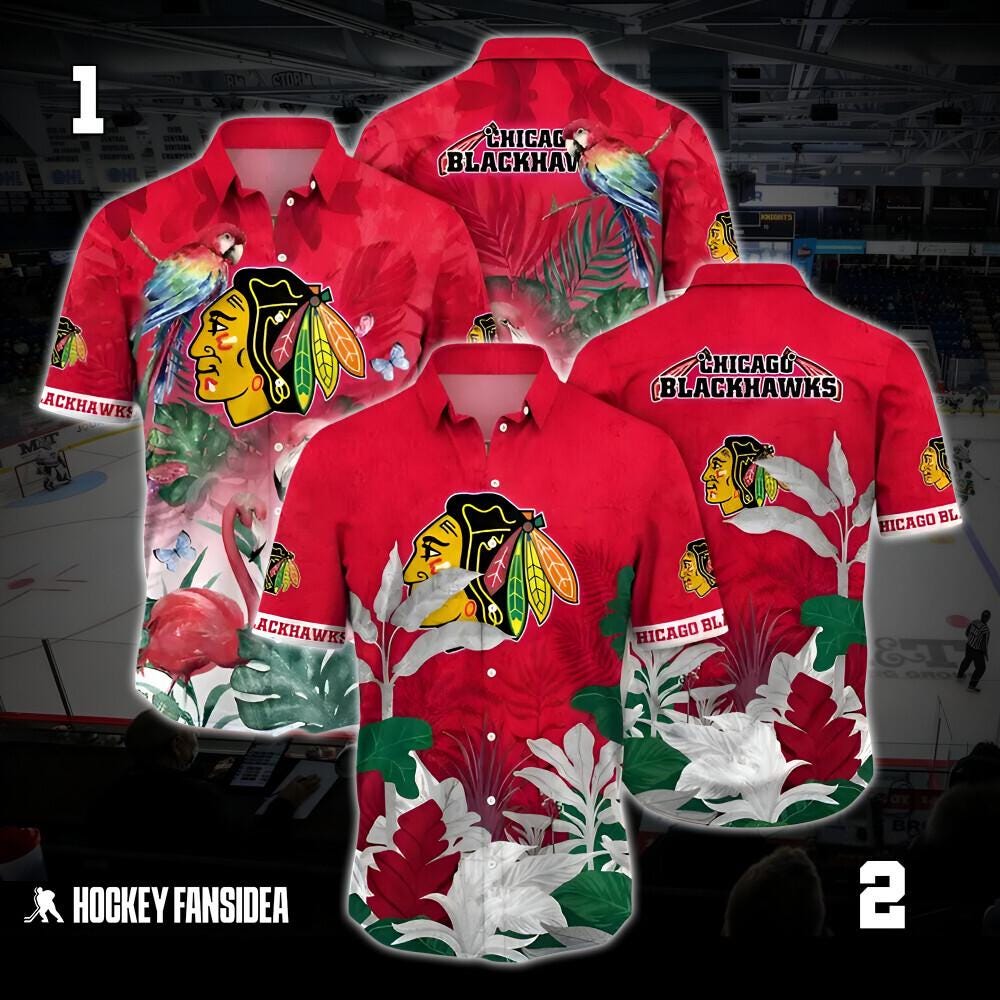 Chicago Hockey Hawaiian Shirt, Blackhawks Hawaiian Shirt, Ice Hockey Hawaiian Shirt For Youth Women Men